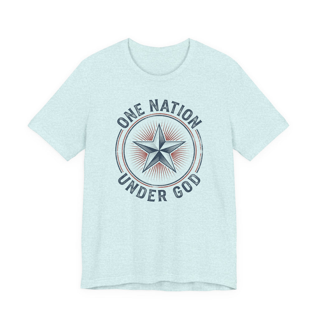 One Nation Under God T-Shirt | Patriotic Christian Faith Americana Star Graphic Tee