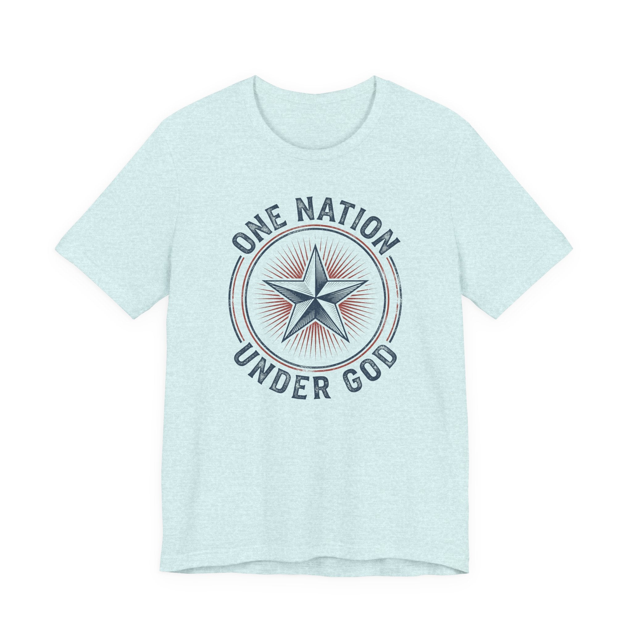 One Nation Under God T-Shirt | Patriotic Christian Faith Americana Star Graphic Tee