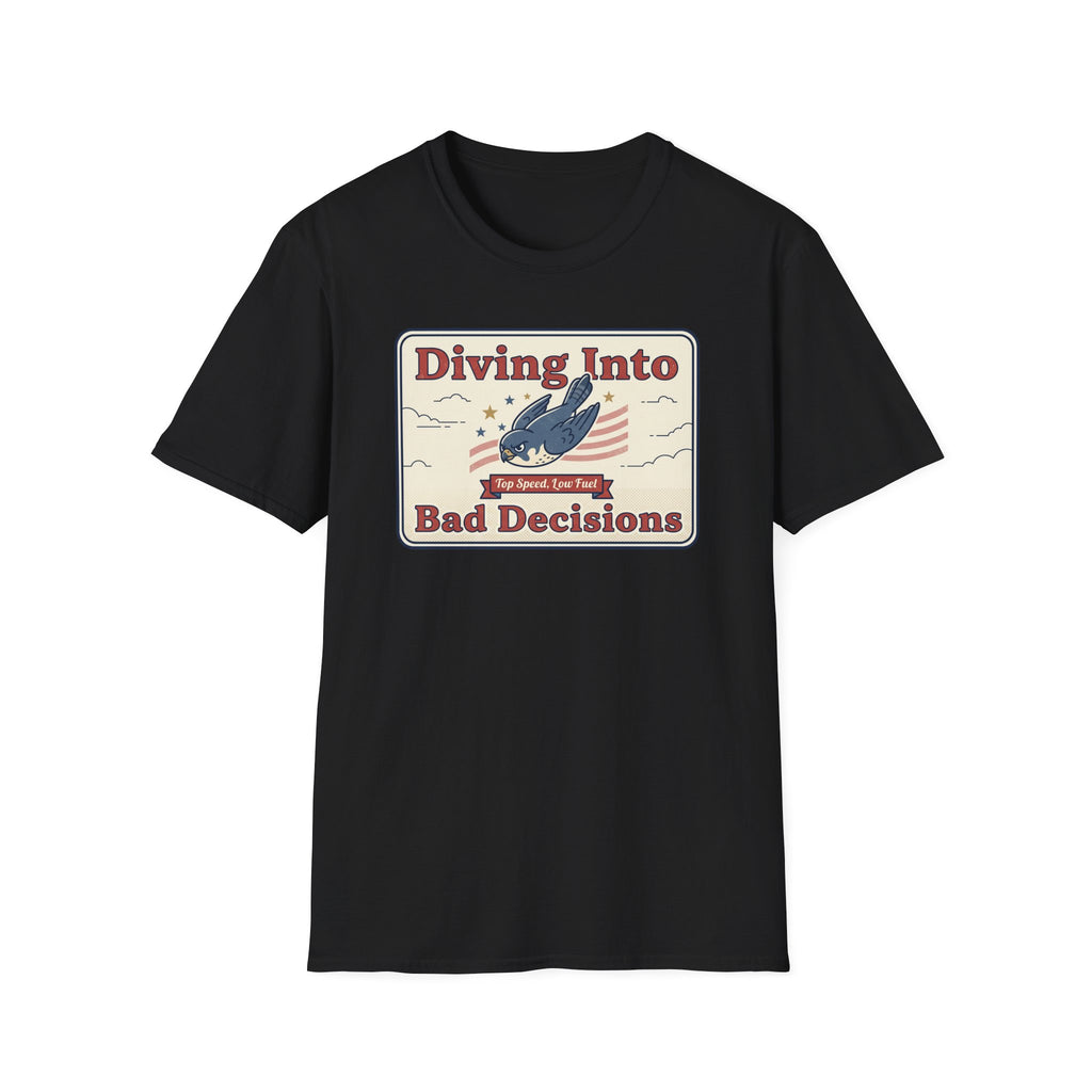 Diving Into Bad Decisions T-Shirt | Retro Shark Graphic