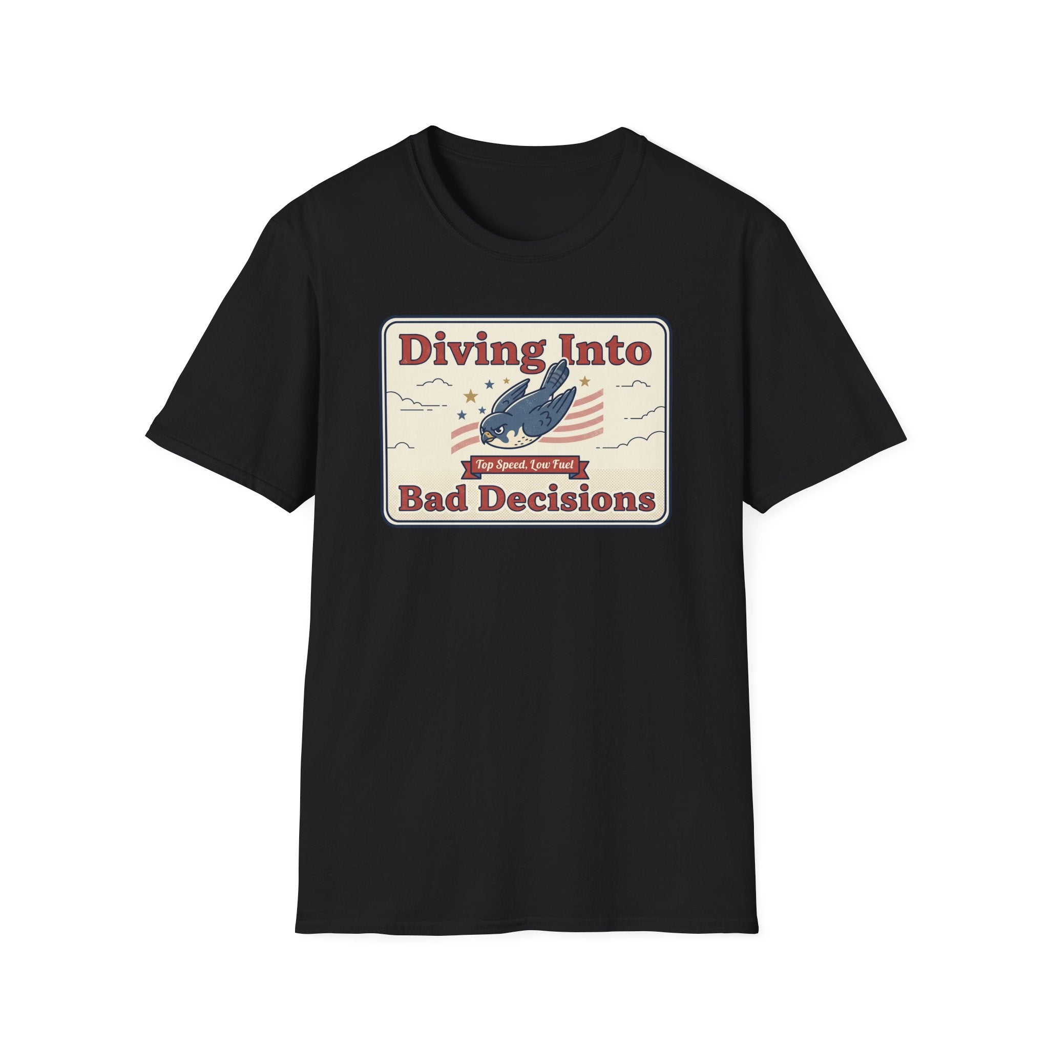 Diving Into Bad Decisions T-Shirt | Retro Shark Graphic