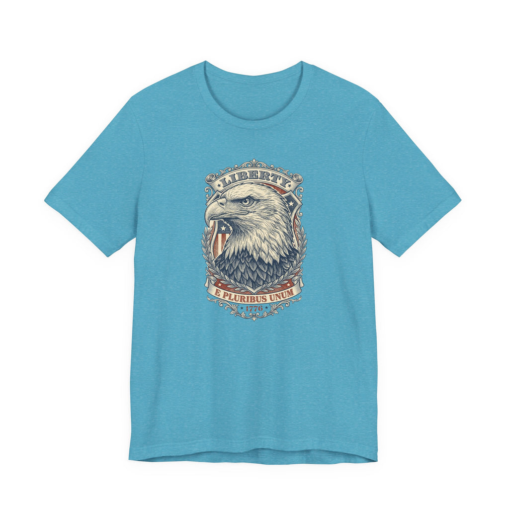 Liberty Bald Eagle tee | Eagle Head Graphic Shirt, E Pluribus Unum design