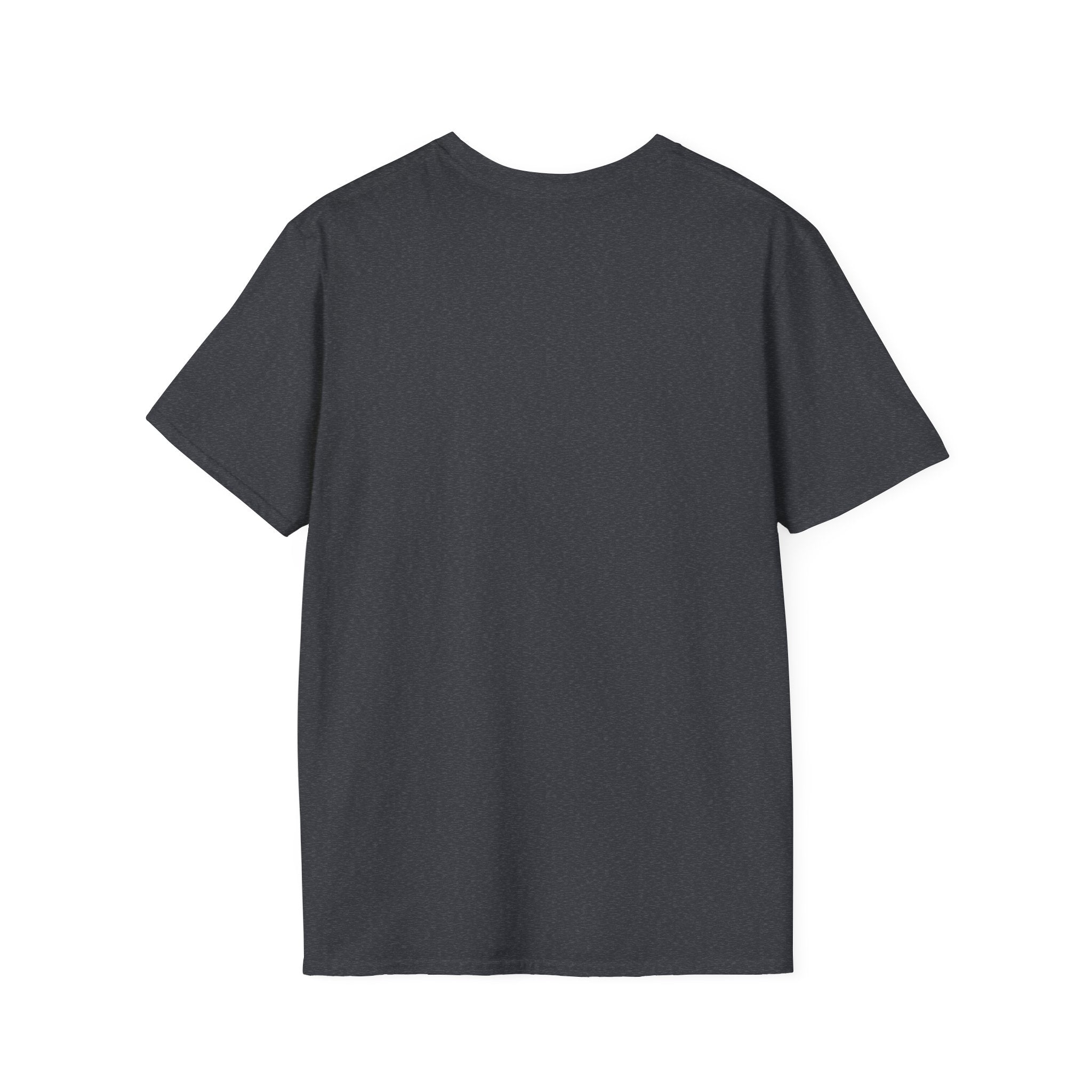 Dark grey T-shirt with crew neck, plain front