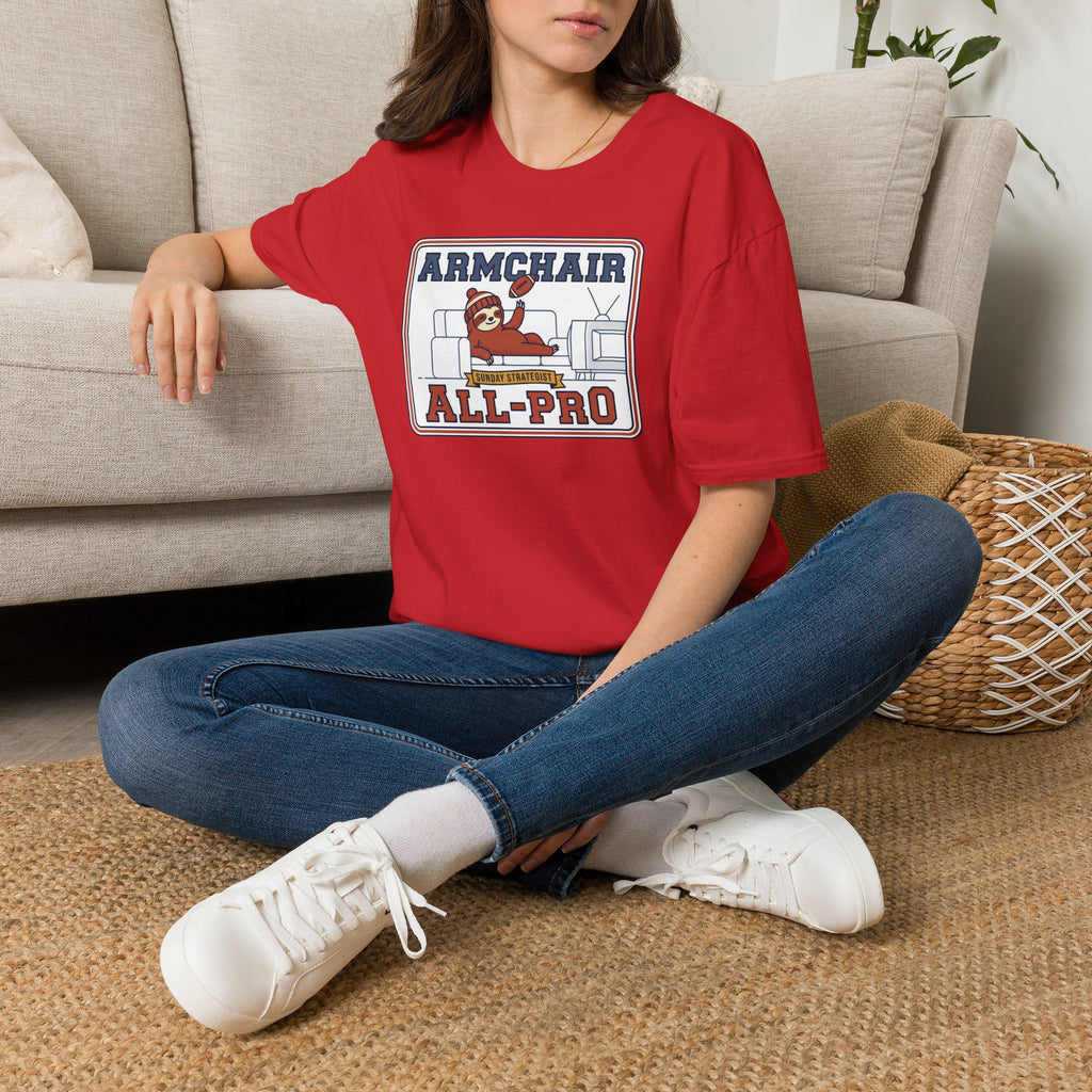Funny Sloth Football T-Shirt | Lazy Game Day Couch Fan Tee