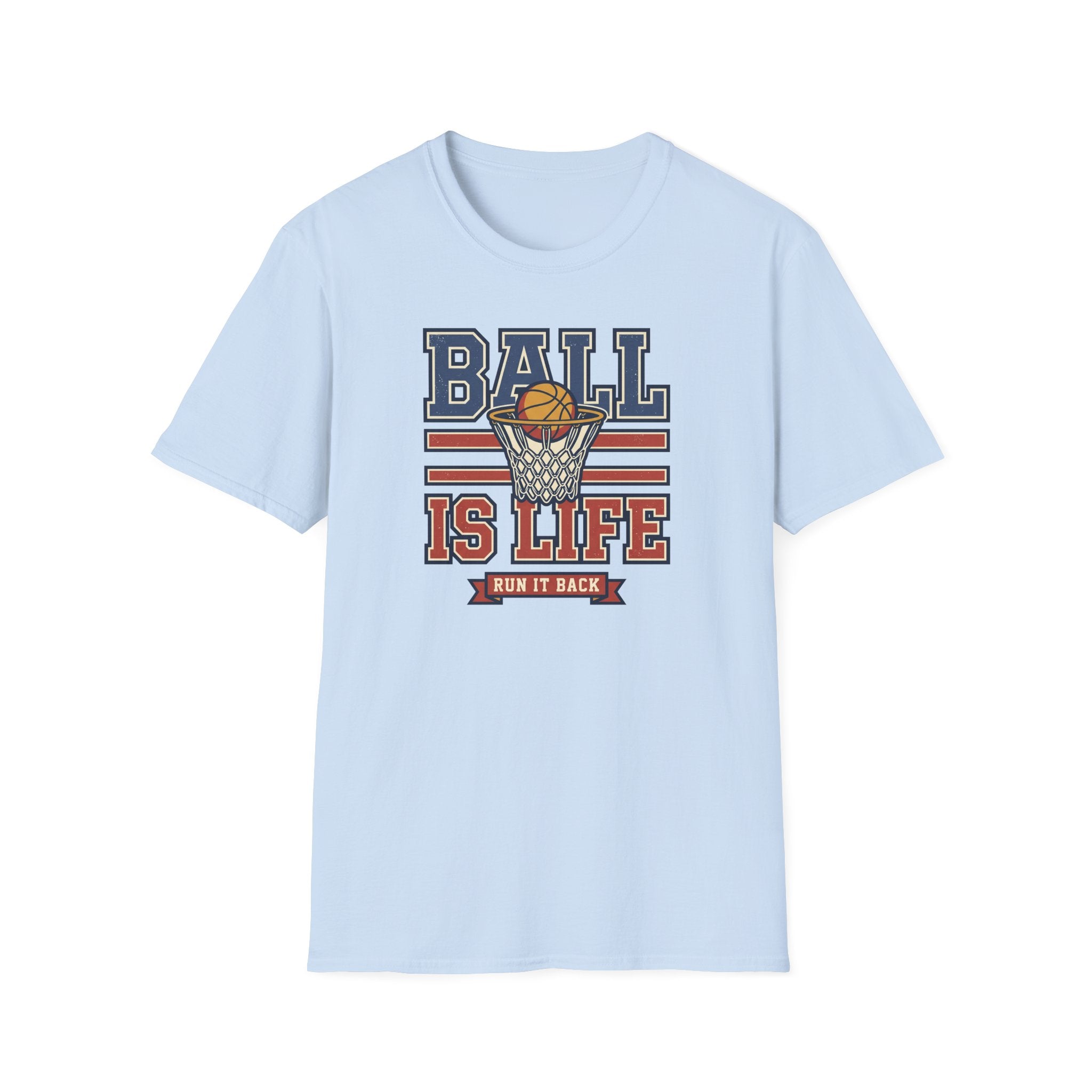 Basketball T-Shirt | Ball Is Life Retro Hoops Graphic Tee