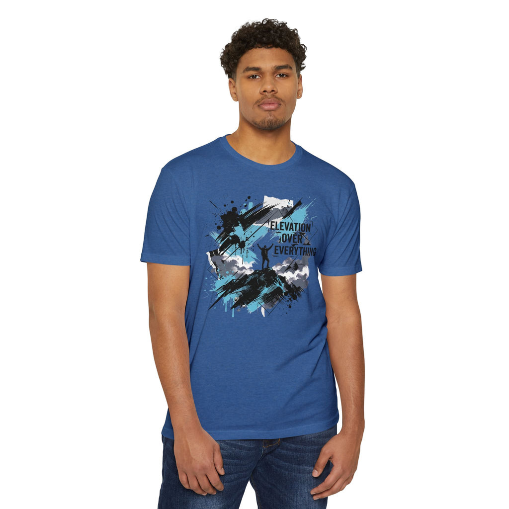 Mountain T-Shirt Elevation Over Everything Silhouette Graphic Tee Hiking Gift Outdoor Adventure Unisex