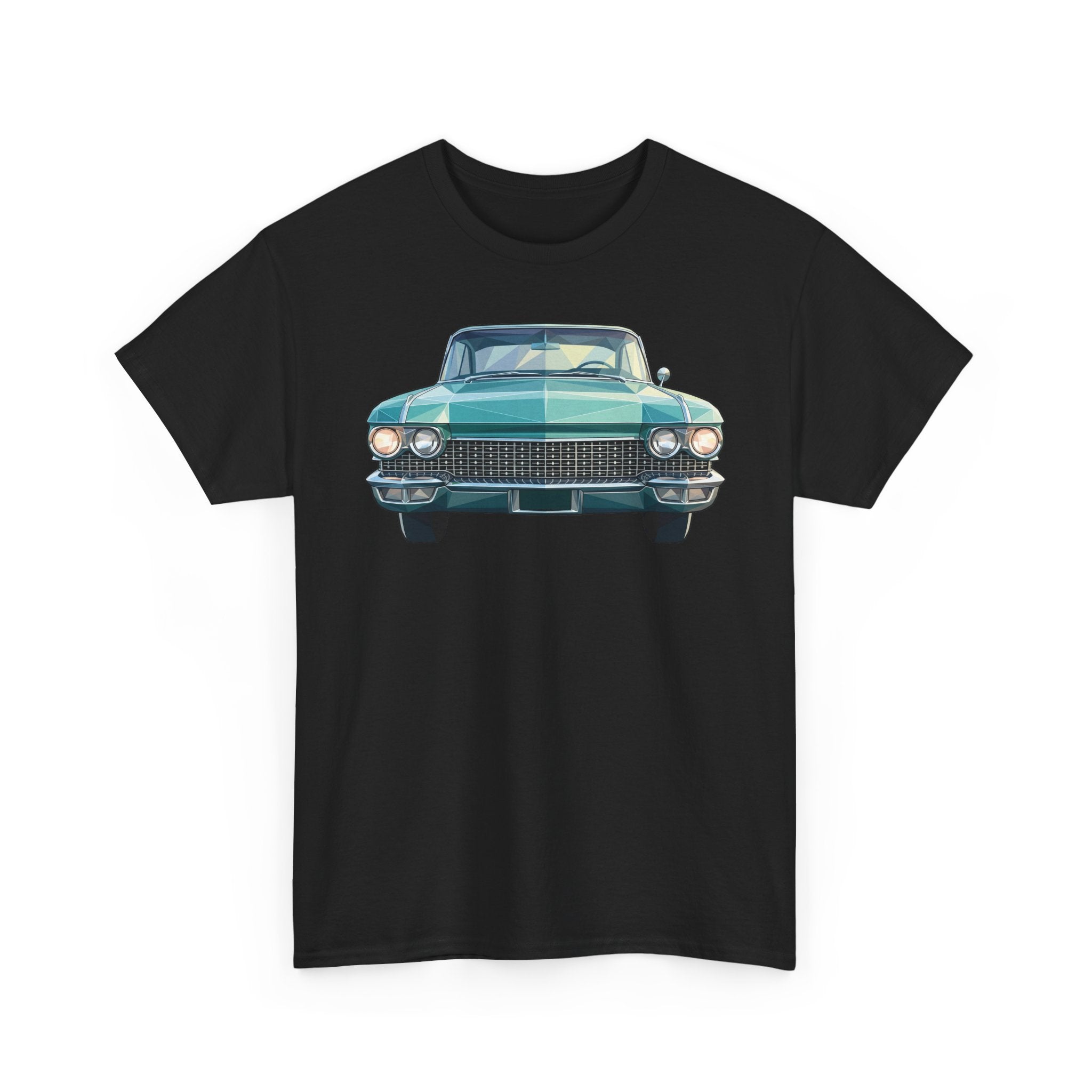 Classic Luxury Cruiser Car Tee | Big Fins Front & Rear Car Illustration