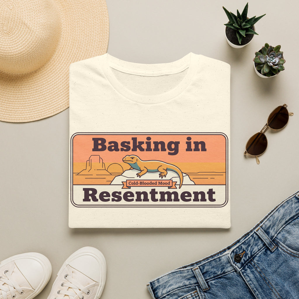 Basking in Resentment Lizard T-Shirt | Retro Desert Graphic