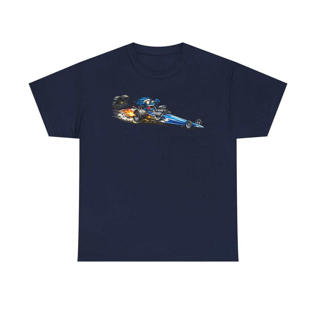 Flaming Dragster Graphic Tee | Retro Hot Rod Racing Car T-Shirt, Unisex Kustom Art Gift