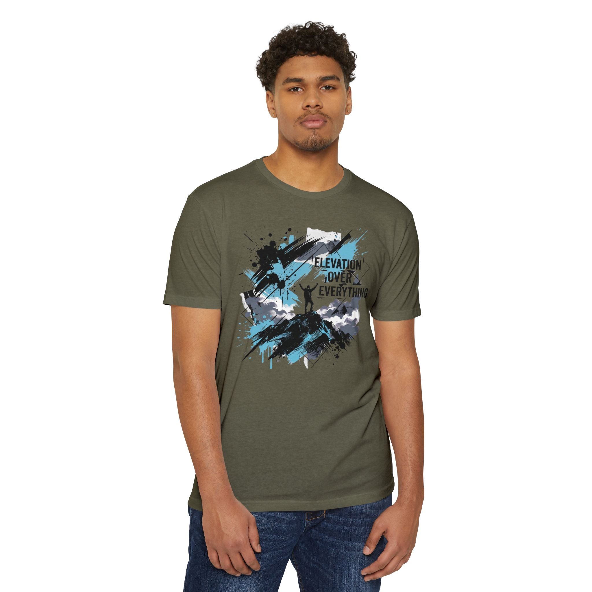 Mountain T-Shirt Elevation Over Everything Silhouette Graphic Tee Hiking Gift Outdoor Adventure Unisex