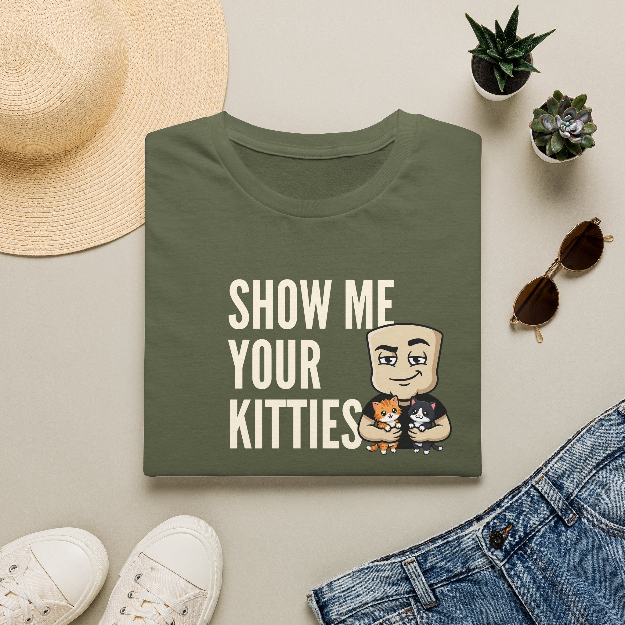 Show Me Your Kitties T-Shirt | Funny Cat Tee | Cute Kitten Lover Novelty Humor Gift
