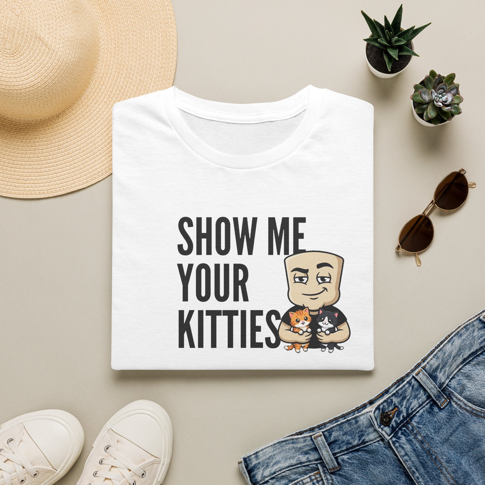 Show Me Your Kitties T-Shirt | Funny Cat Tee | Cute Kitten Lover Novelty Humor Gift