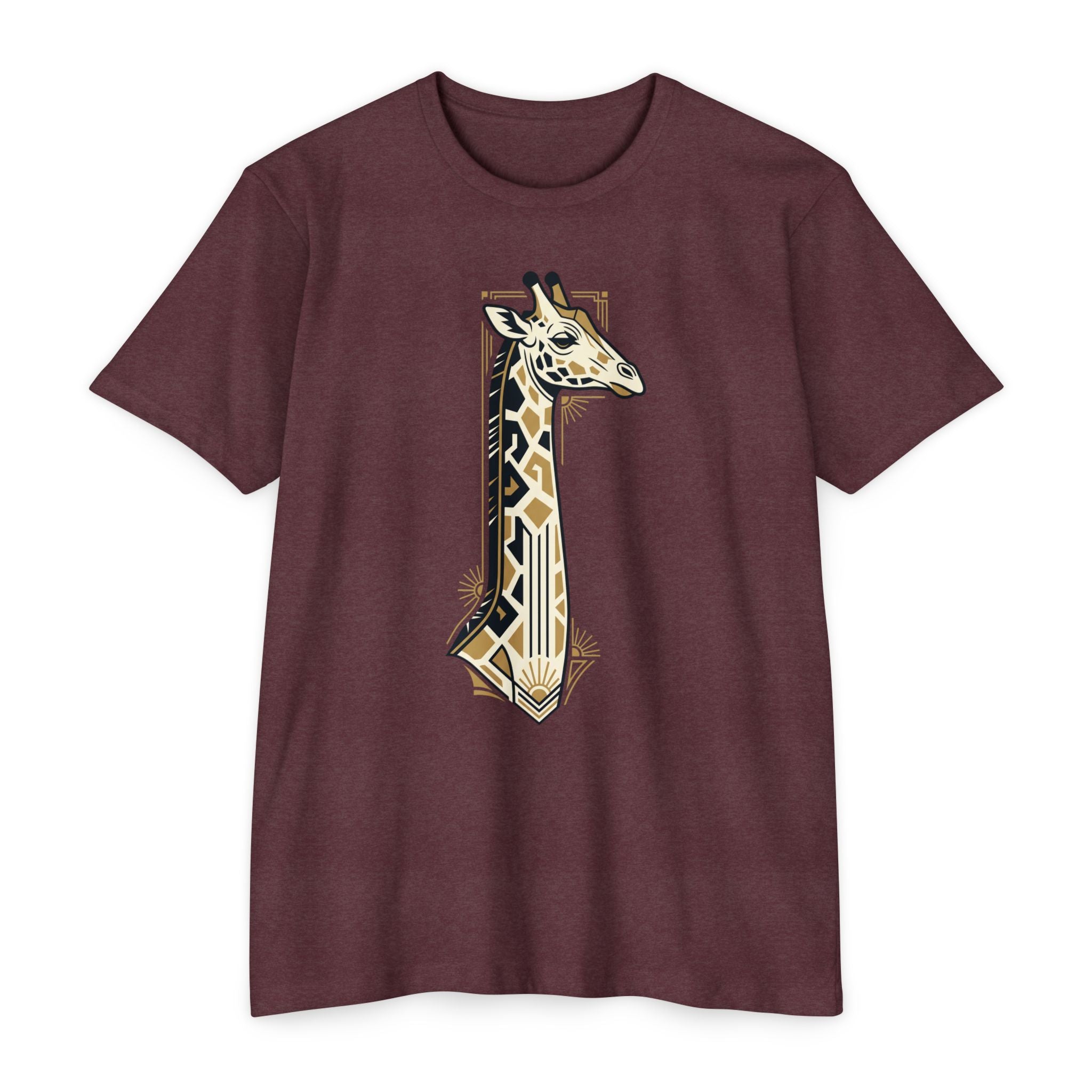 Giraffe T-Shirt Art Deco Geometric Safari Illustration Graphic Tee Animal Lover Gift Unisex