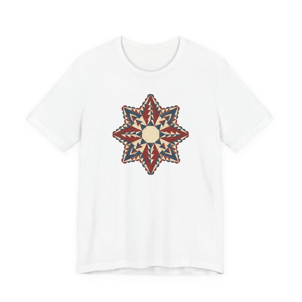 Southwestern Star Mandala Graphic Tee | Geometric Aztec Compass Boho Folk Art T-Shirt