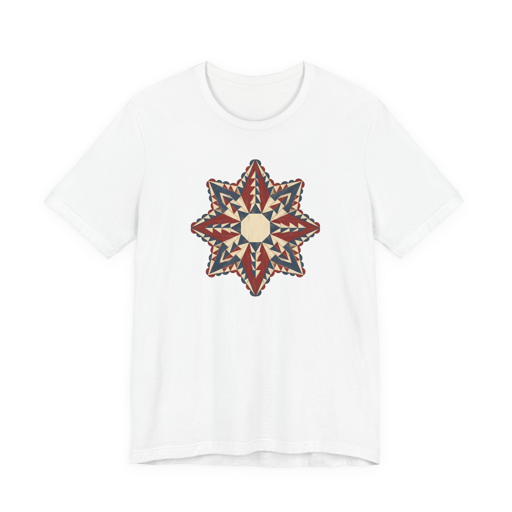 Southwestern Star Mandala Graphic Tee | Geometric Aztec Compass Boho Folk Art T-Shirt