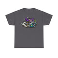 Purple Grinning Cat Biker Tee | Retro Cartoon Motorcycle Graphic T-Shirt, Unisex Streetwear Gift