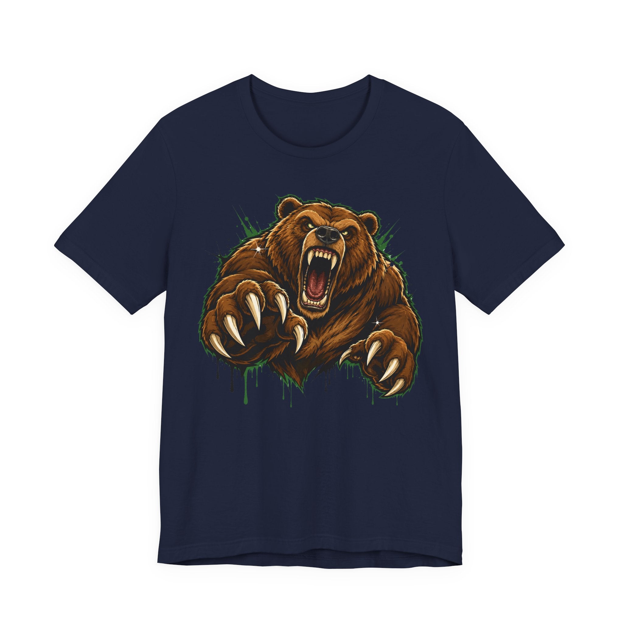 Roaring Grizzly Bear Tee | Fierce Claw Illustration, Wild Animal Graphic Shirt, Unisex Gift