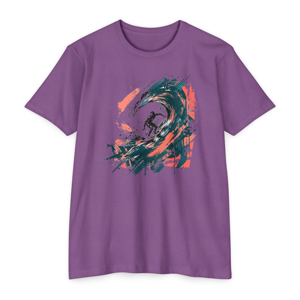 Surfer T-Shirt Wave Paintbrush Art Abstract Ocean Surf Graphic Tee Surfer Gift Beach Lover Unisex