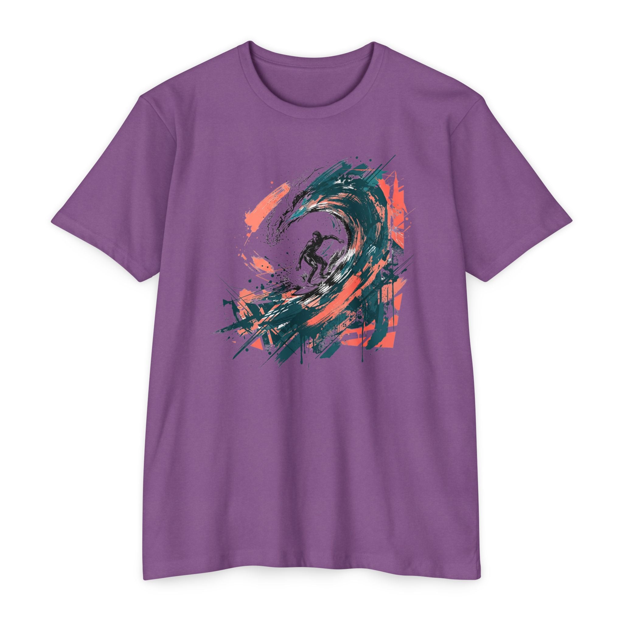 Surfer T-Shirt Wave Paintbrush Art Abstract Ocean Surf Graphic Tee Surfer Gift Beach Lover Unisex