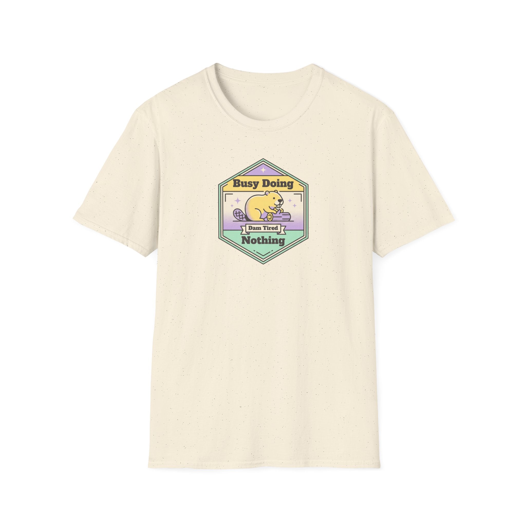 Funny Sloth T-Shirt | Busy Doing Nothing Cute Pastel Sloth Graphic Tee | Lazy Day Animal Shirt Gift