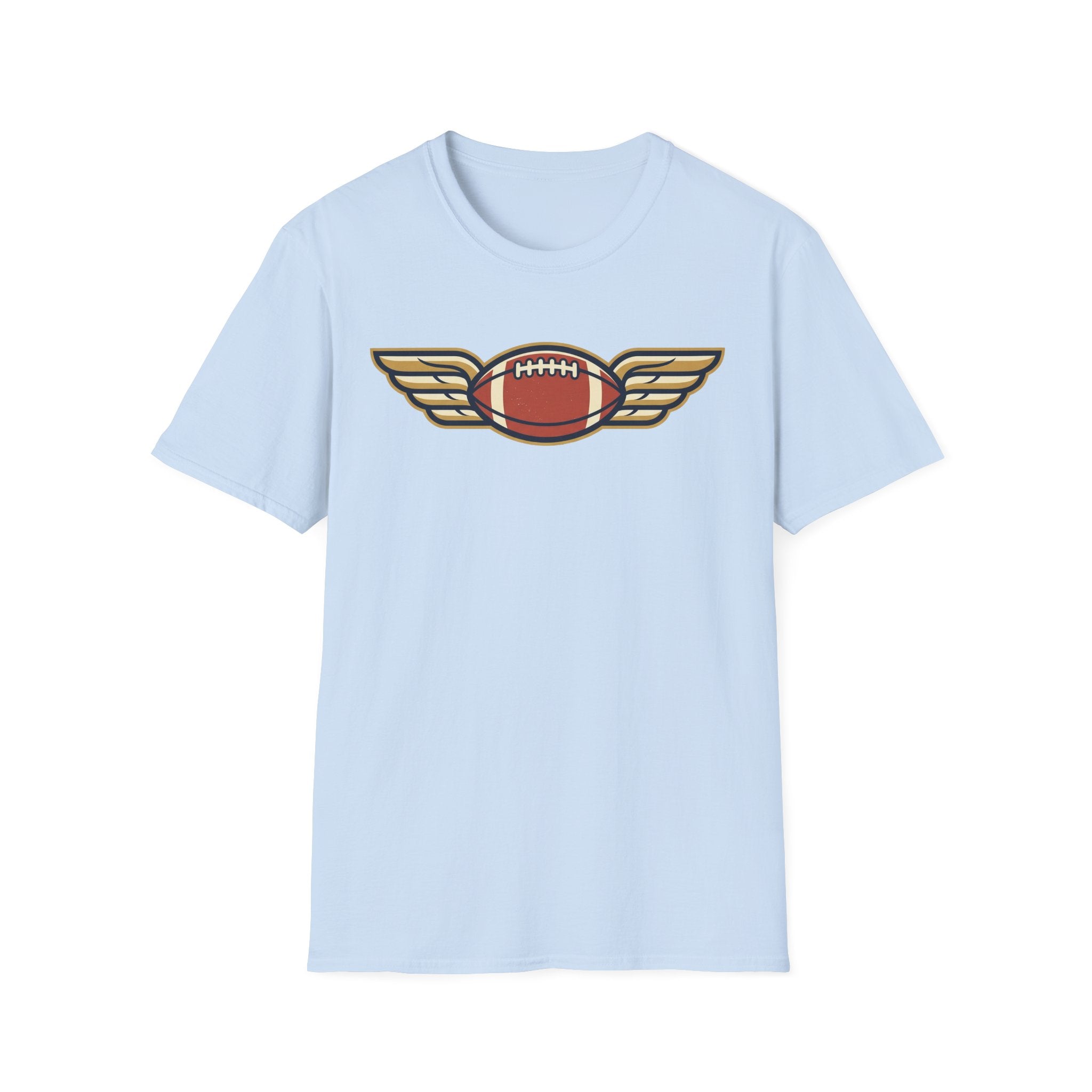Winged Football T-Shirt | Vintage Retro Flying Football Tee