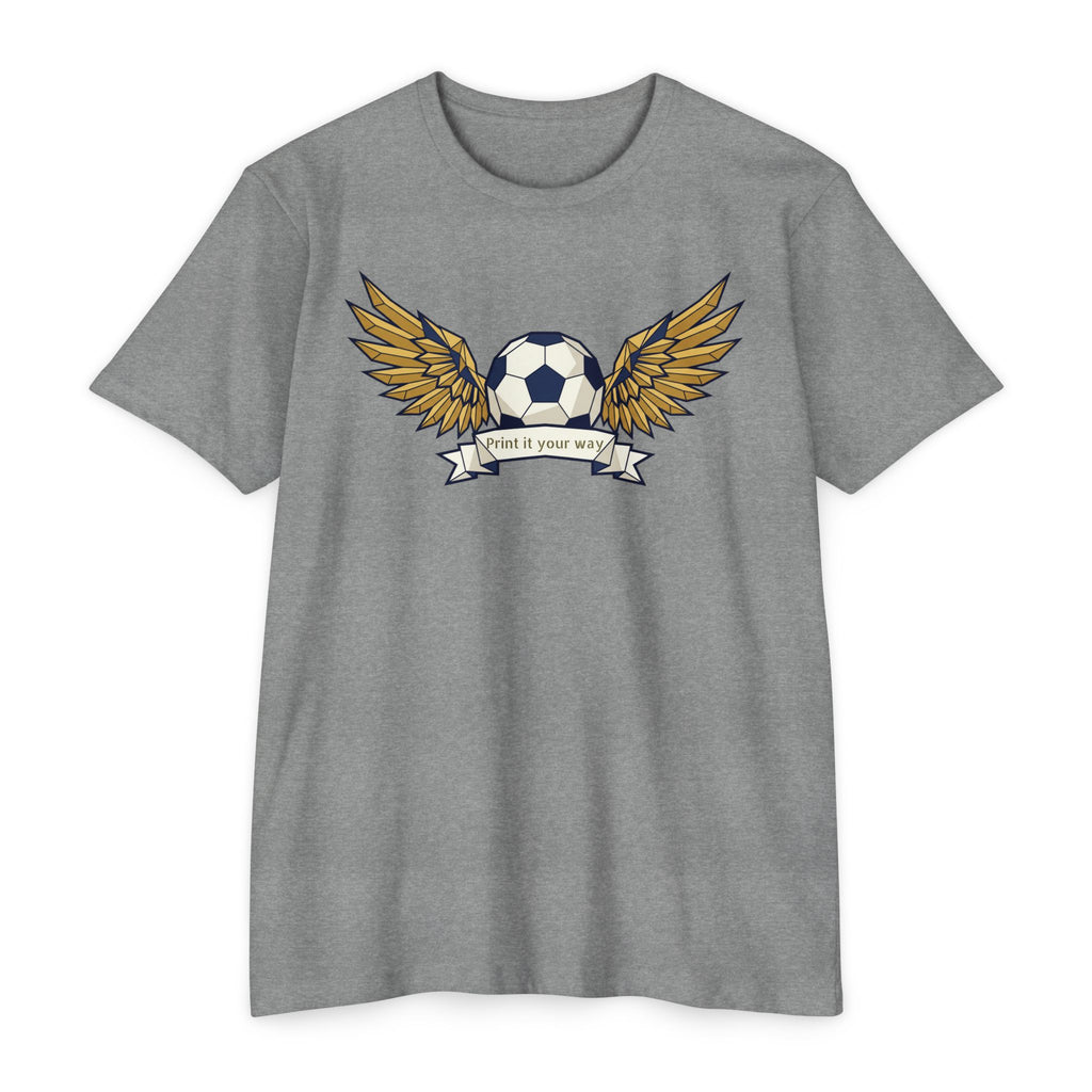 Custom Soccer T-Shirt Personalized Winged Soccer Ball Banner Tee Add Your Name or Team Gift Unisex