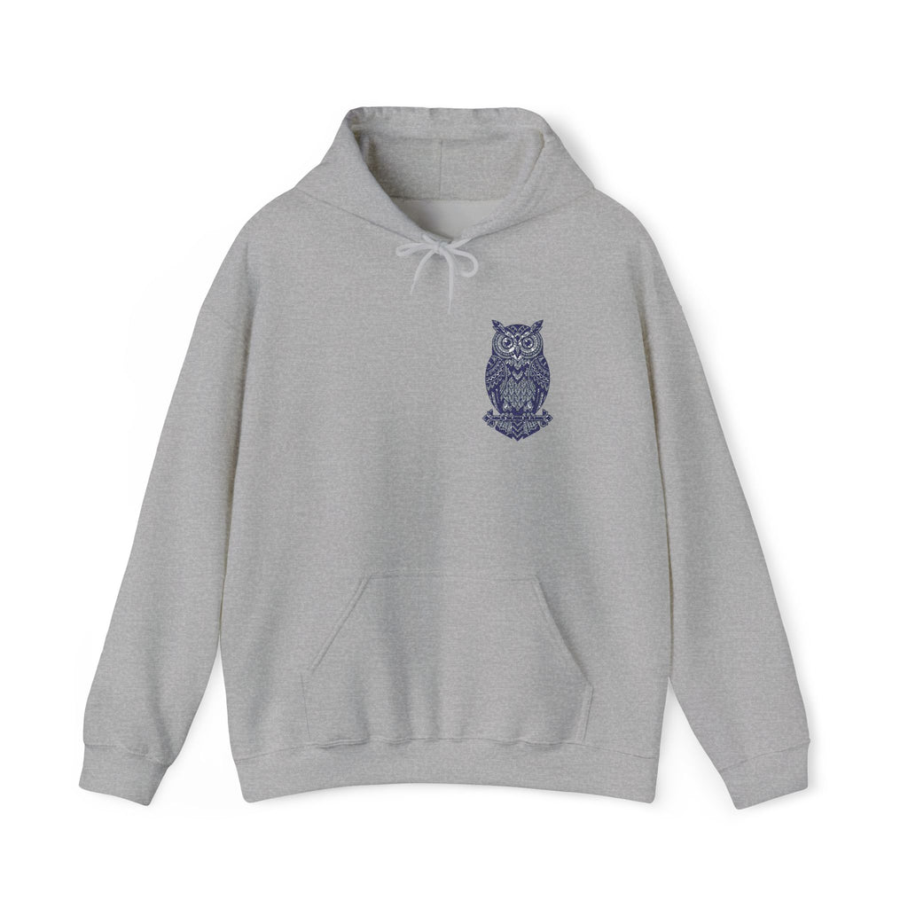 Floral Owl Hoodie | Botanical Bird Small Chest Print, Unisex Nature Sweatshirt, Owl Lover Gift Pullover