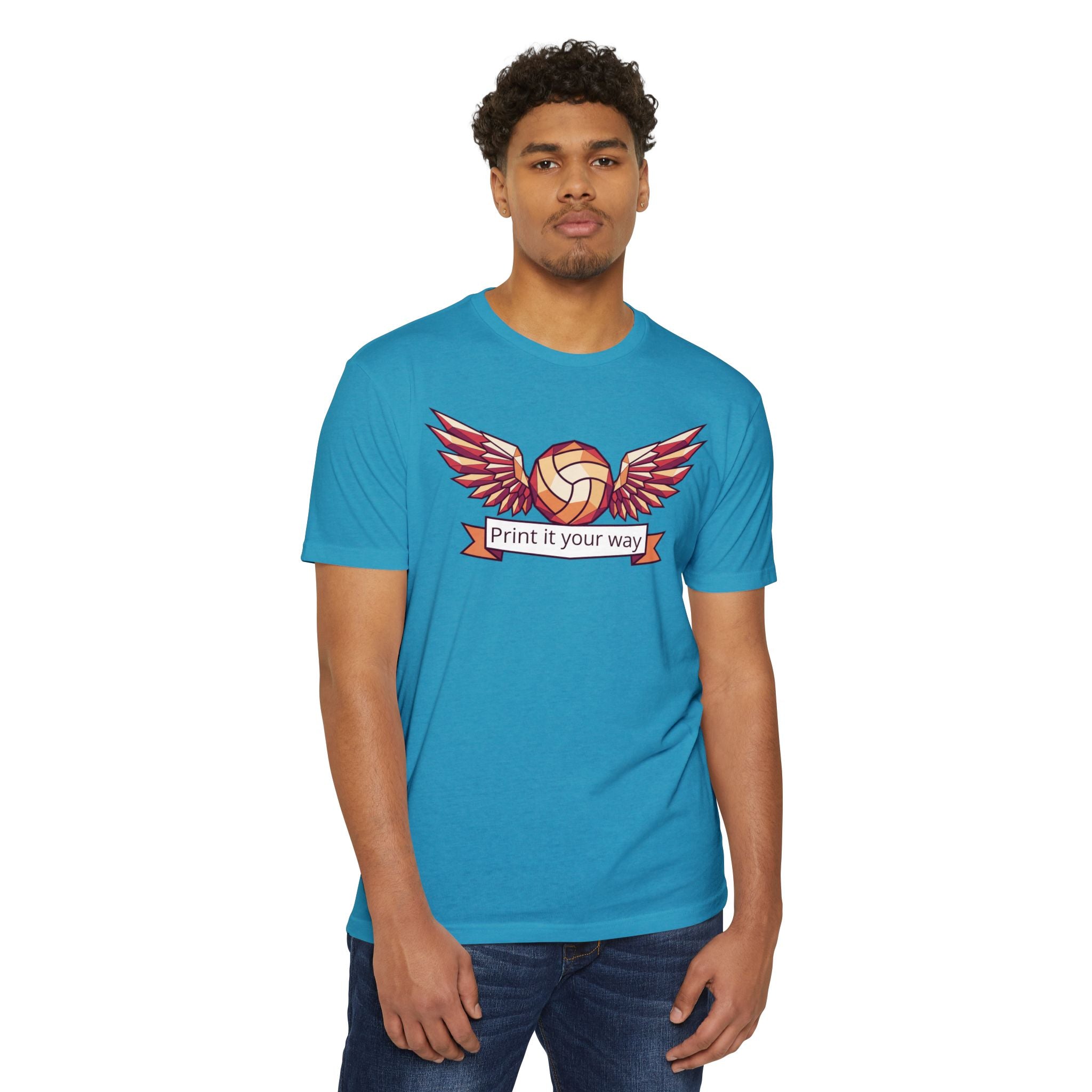 Custom Volleyball T-Shirt Personalized Winged Volleyball Banner Tee Add Your Name or Team Gift Unisex