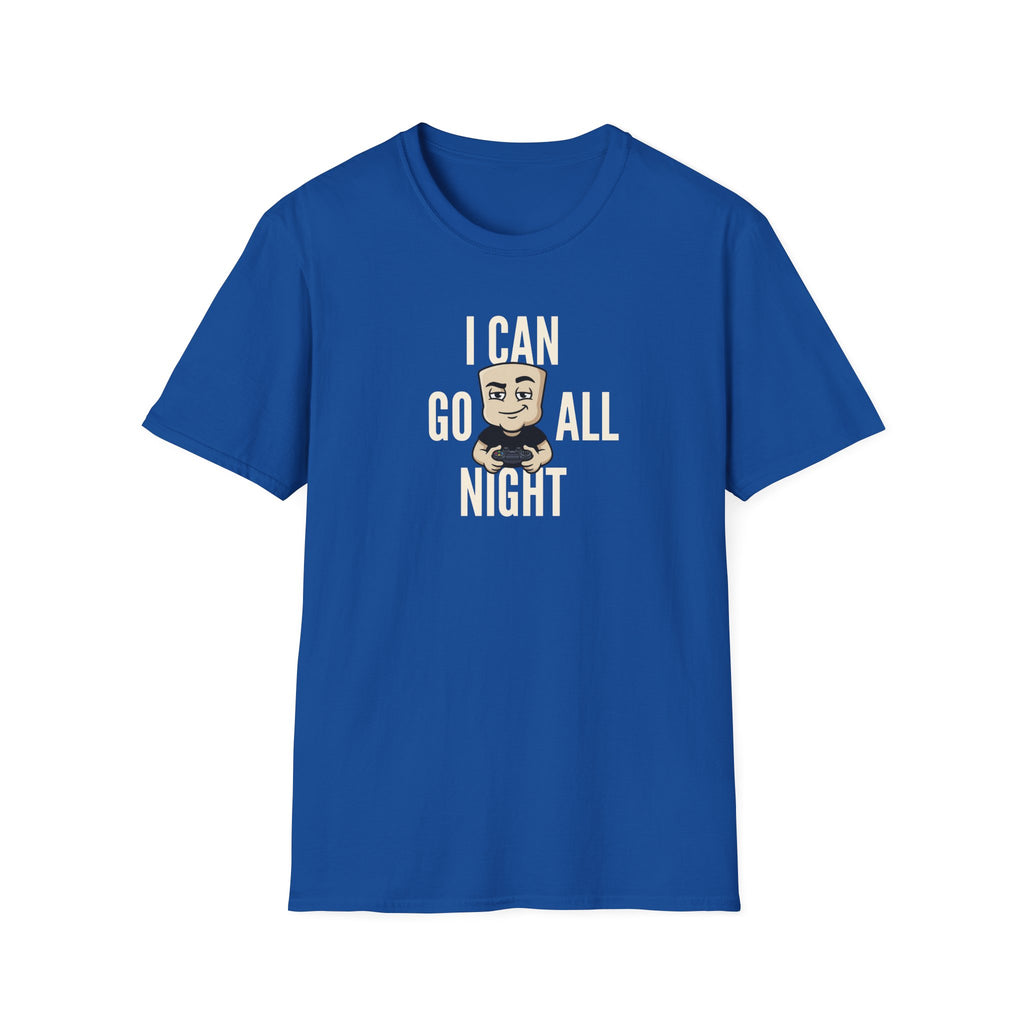 I Can Go All Night T-Shirt | Funny Gamer Tee | Video Game Controller Innuendo Humor Gift