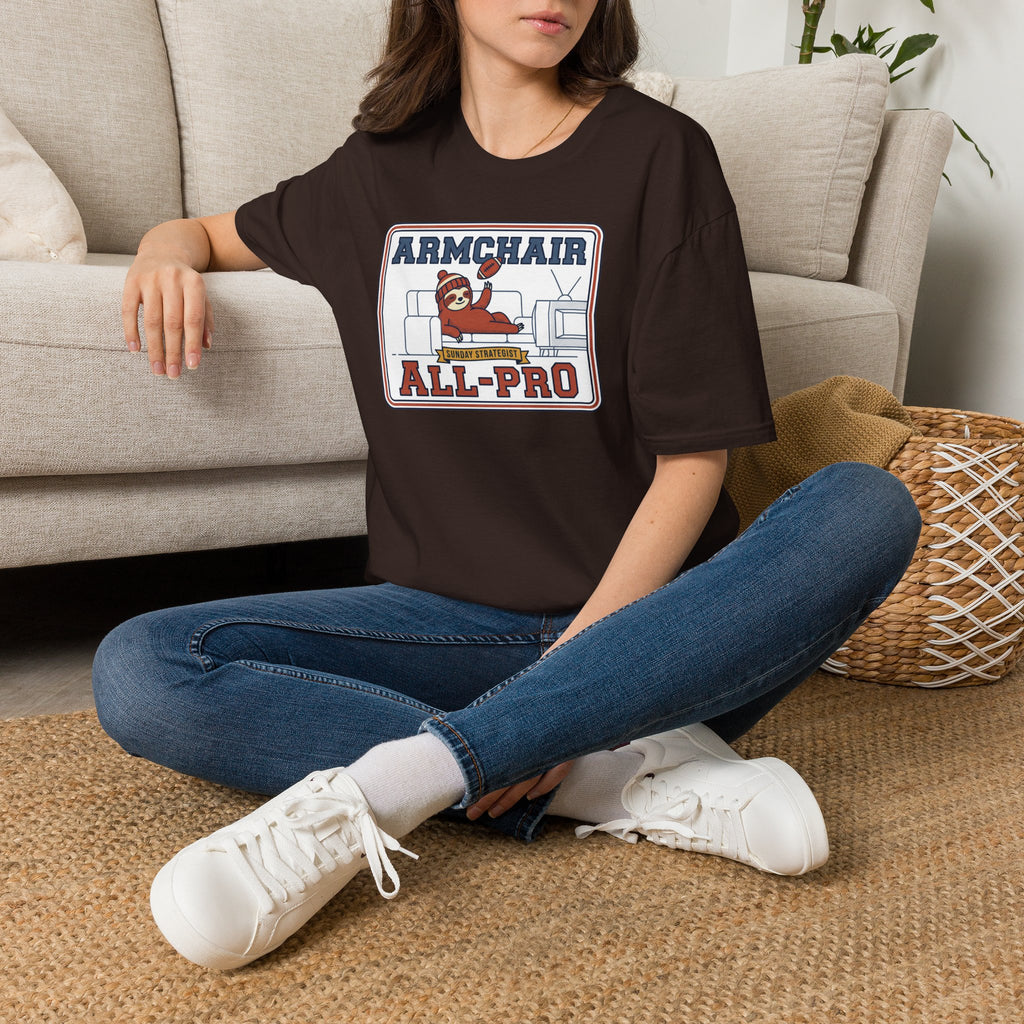 Funny Sloth Football T-Shirt | Lazy Game Day Couch Fan Tee