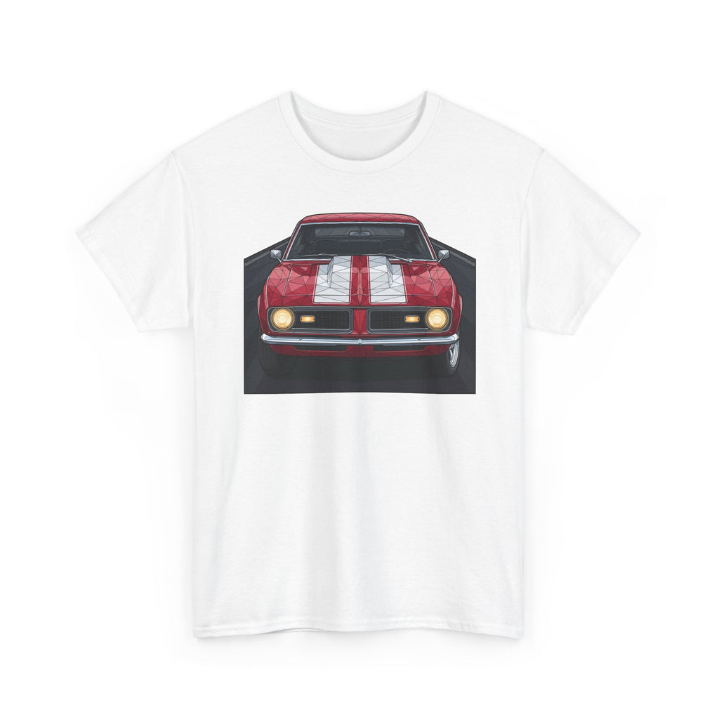 70s Red Muscle Car Tee | Front and Back Vintage Car Illustration