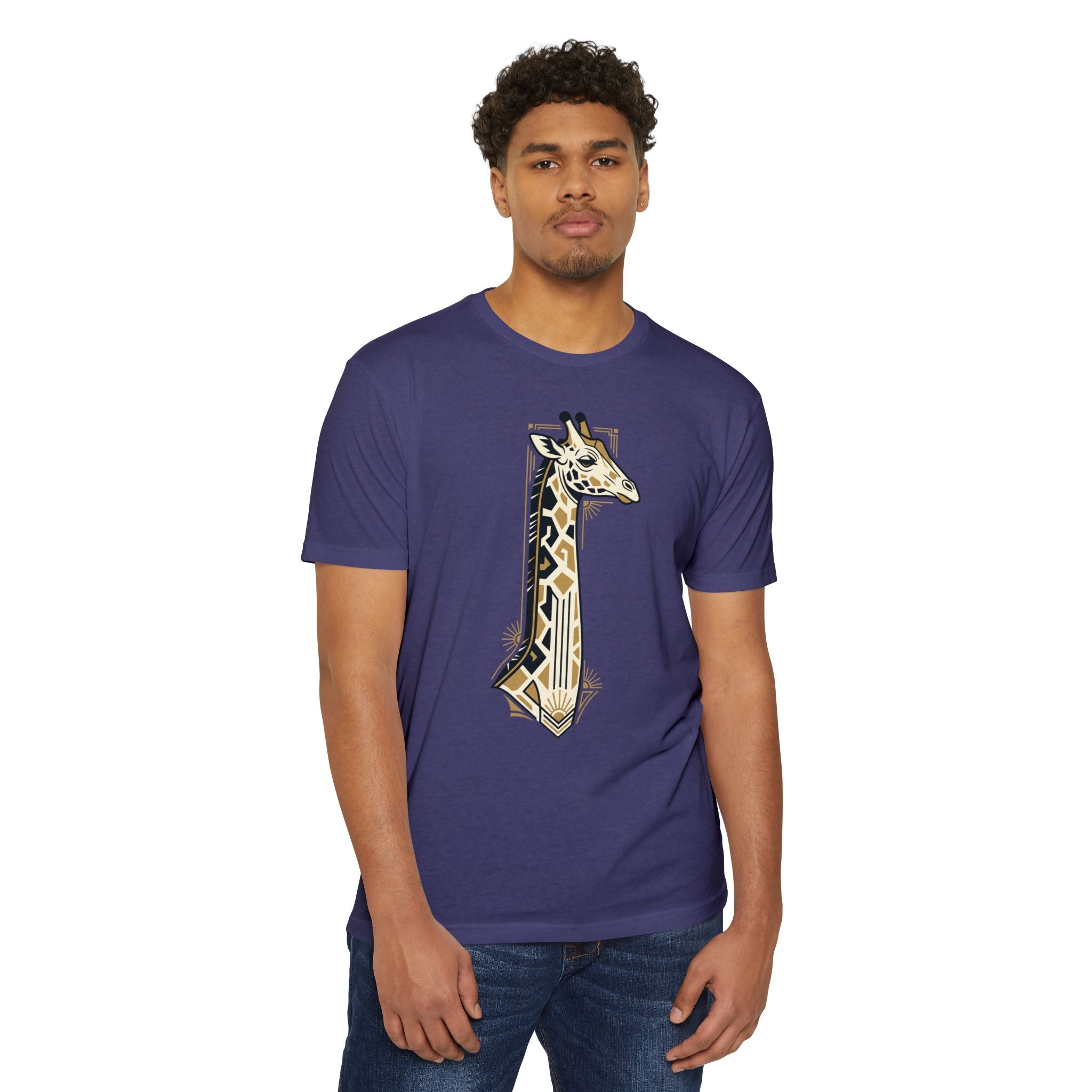 Giraffe T-Shirt Art Deco Geometric Safari Illustration Graphic Tee Animal Lover Gift Unisex