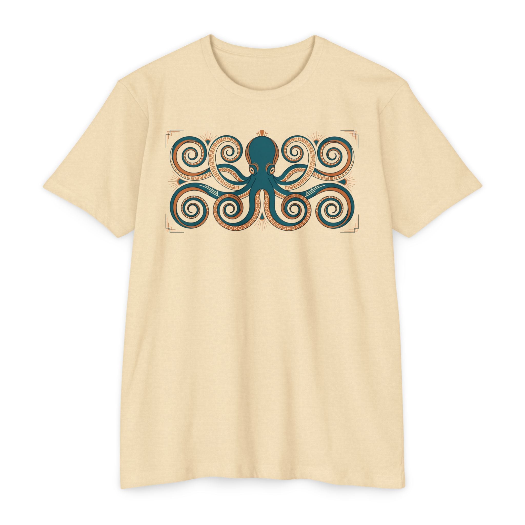 Octopus T-Shirt Teal Swirl Nautical Sea Creature Graphic Tee Ocean Lover Gift Unisex