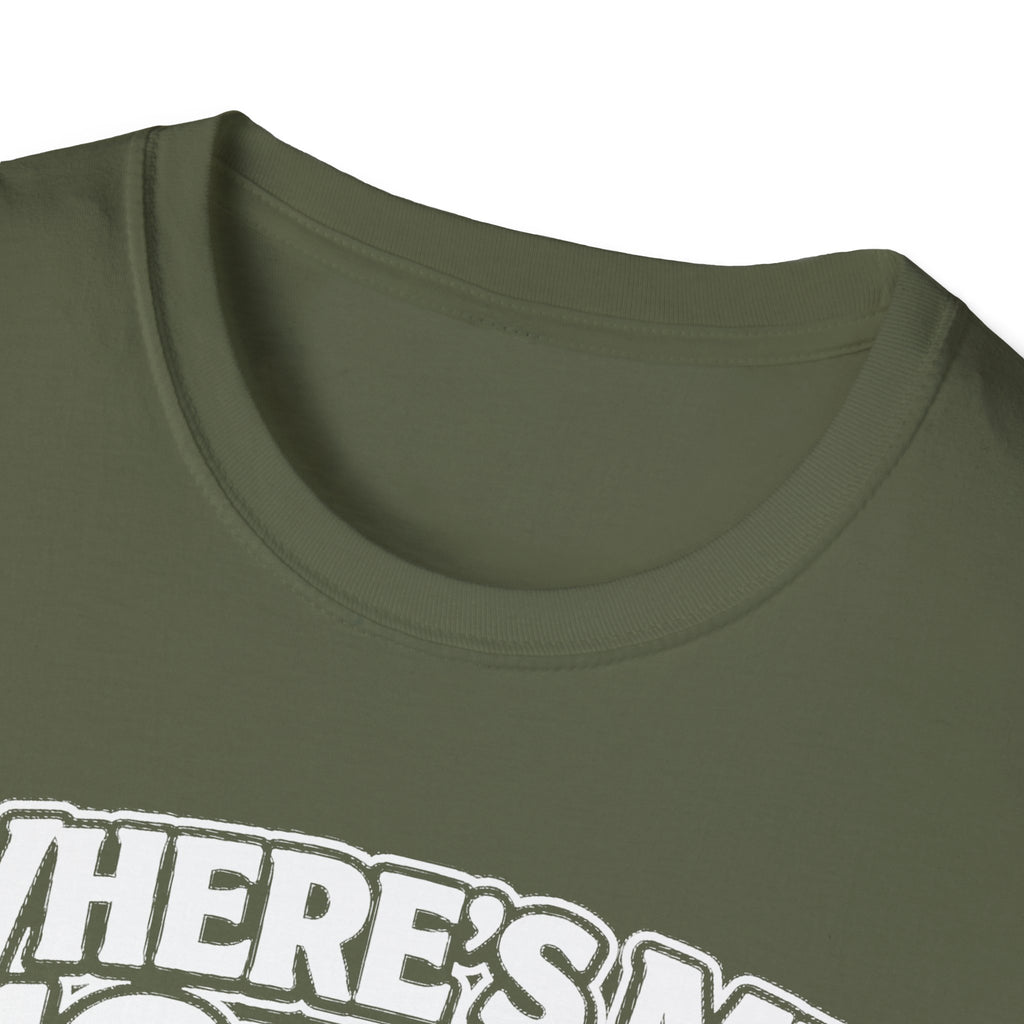 Military green T-shirt with crew neck, no visible graphic