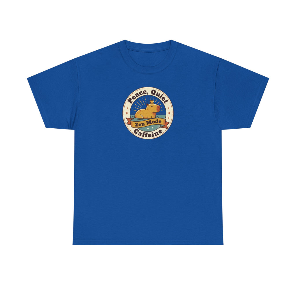 Peace Quiet Caffeine T-Shirt | Funny Zen Mode Capybara Graphic Tee