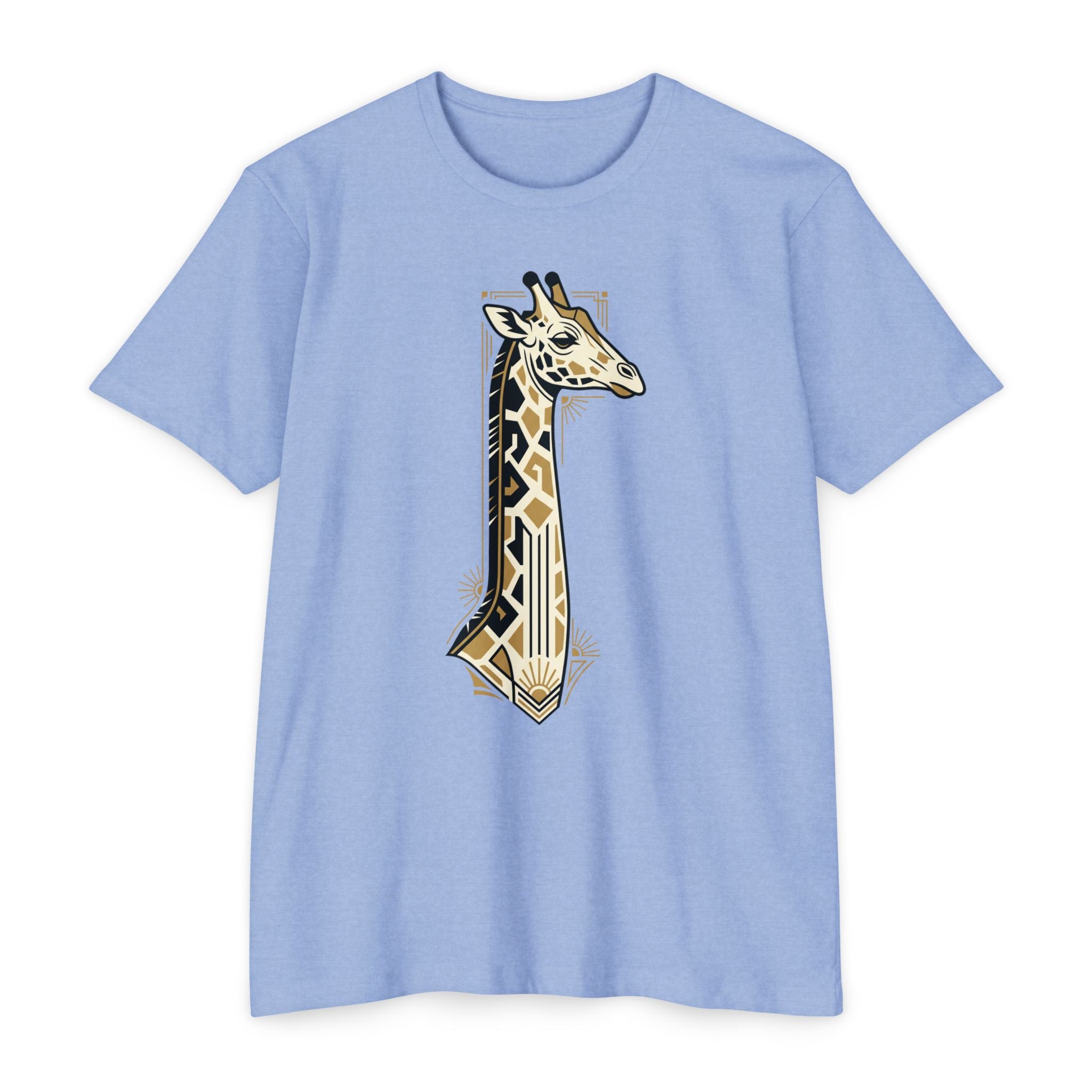 Giraffe T-Shirt Art Deco Geometric Safari Illustration Graphic Tee Animal Lover Gift Unisex