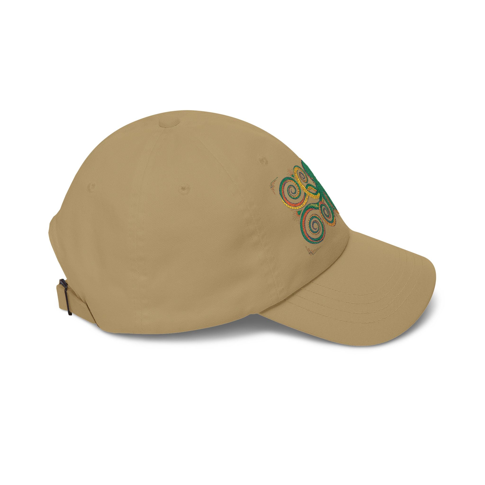 Octopus Swirl Dad Cap — Nautical Green & Gold Embroidered Baseball Hat