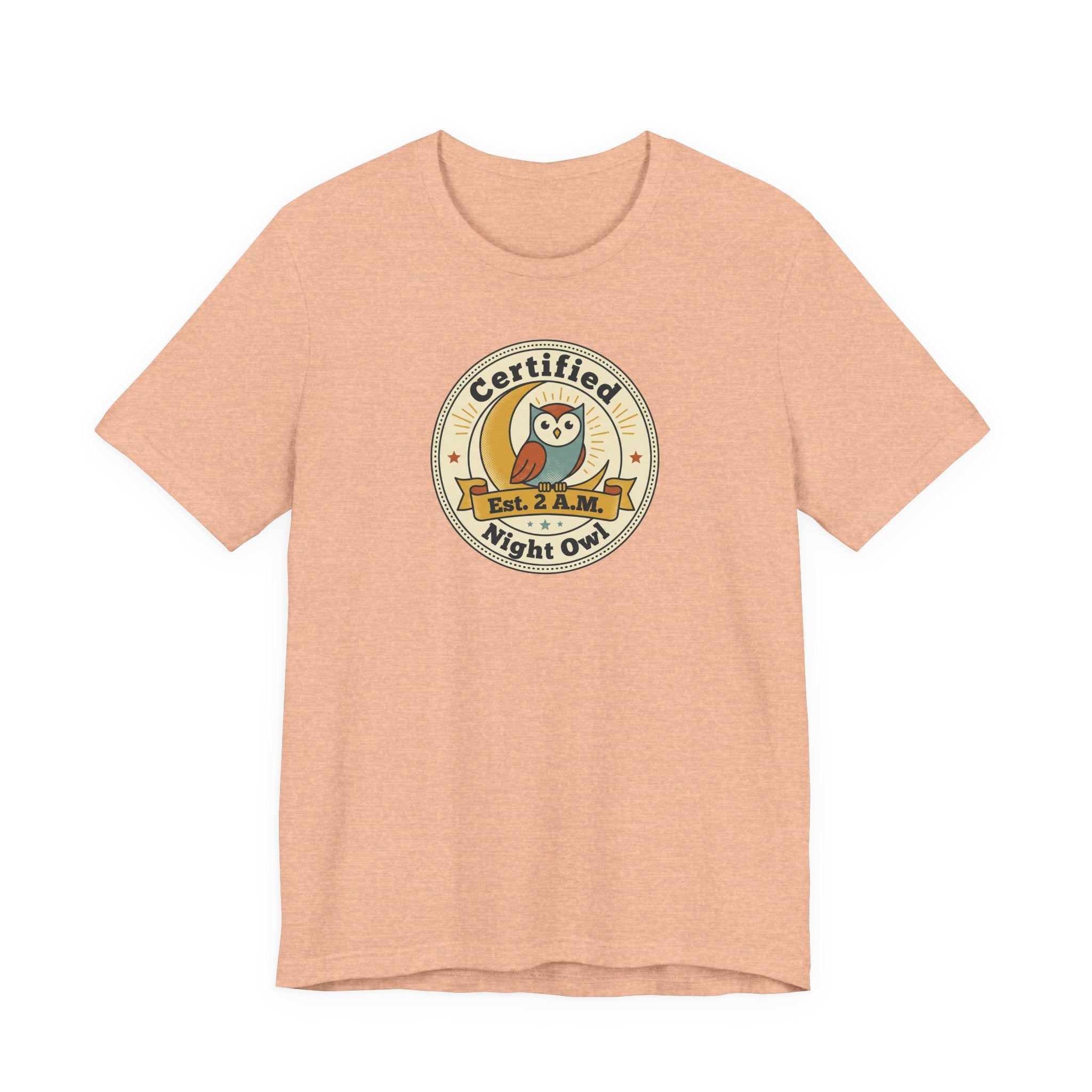 Certified Night Owl owl badge T-Shirt | 2 AM est. graphic tee