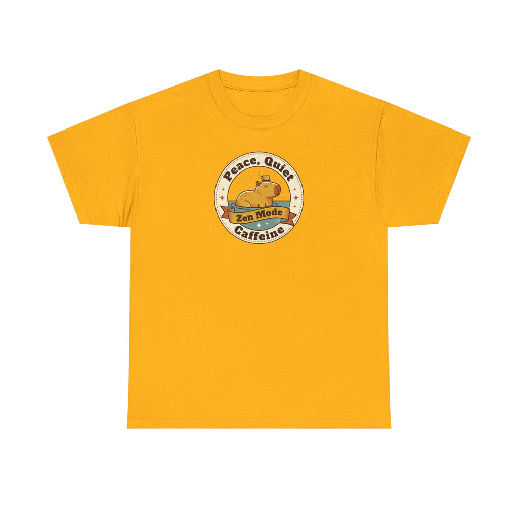 Peace Quiet Caffeine T-Shirt | Funny Zen Mode Capybara Graphic Tee
