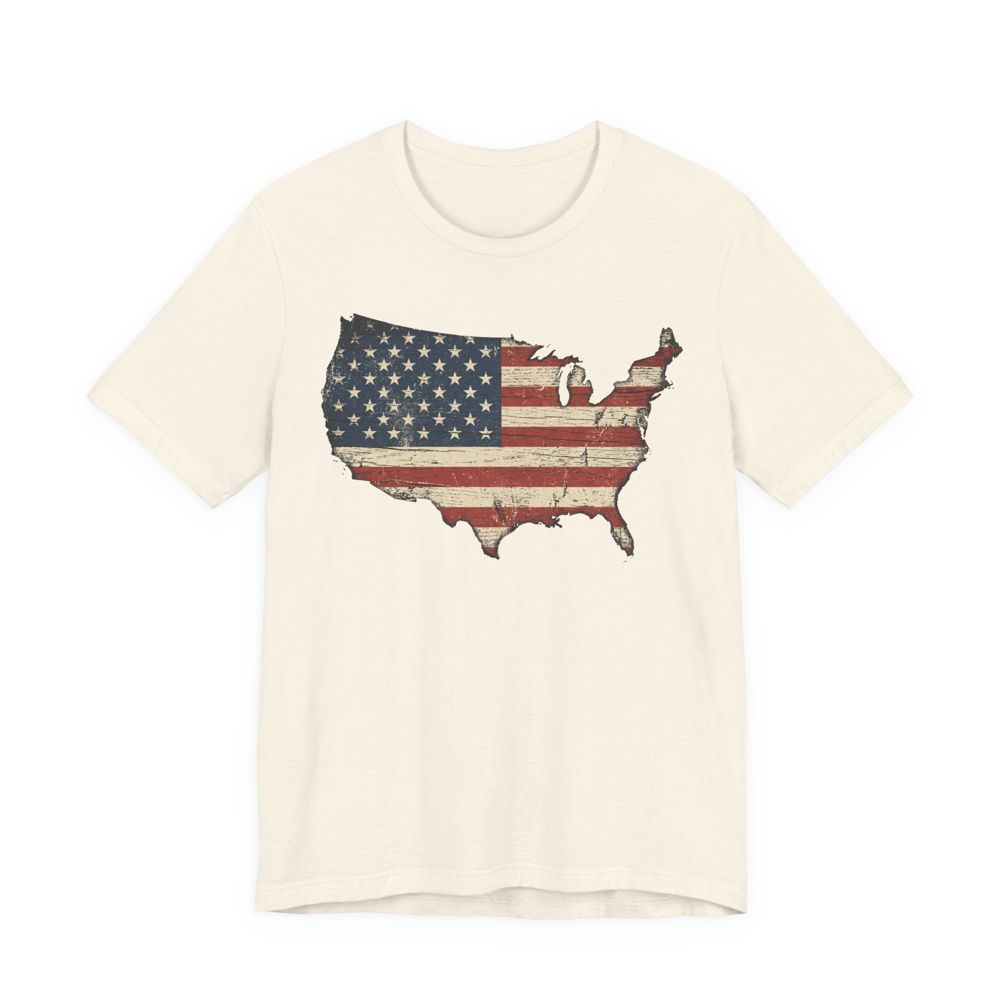 Distressed American Flag USA Map T-Shirt | Patriotic United States Tee