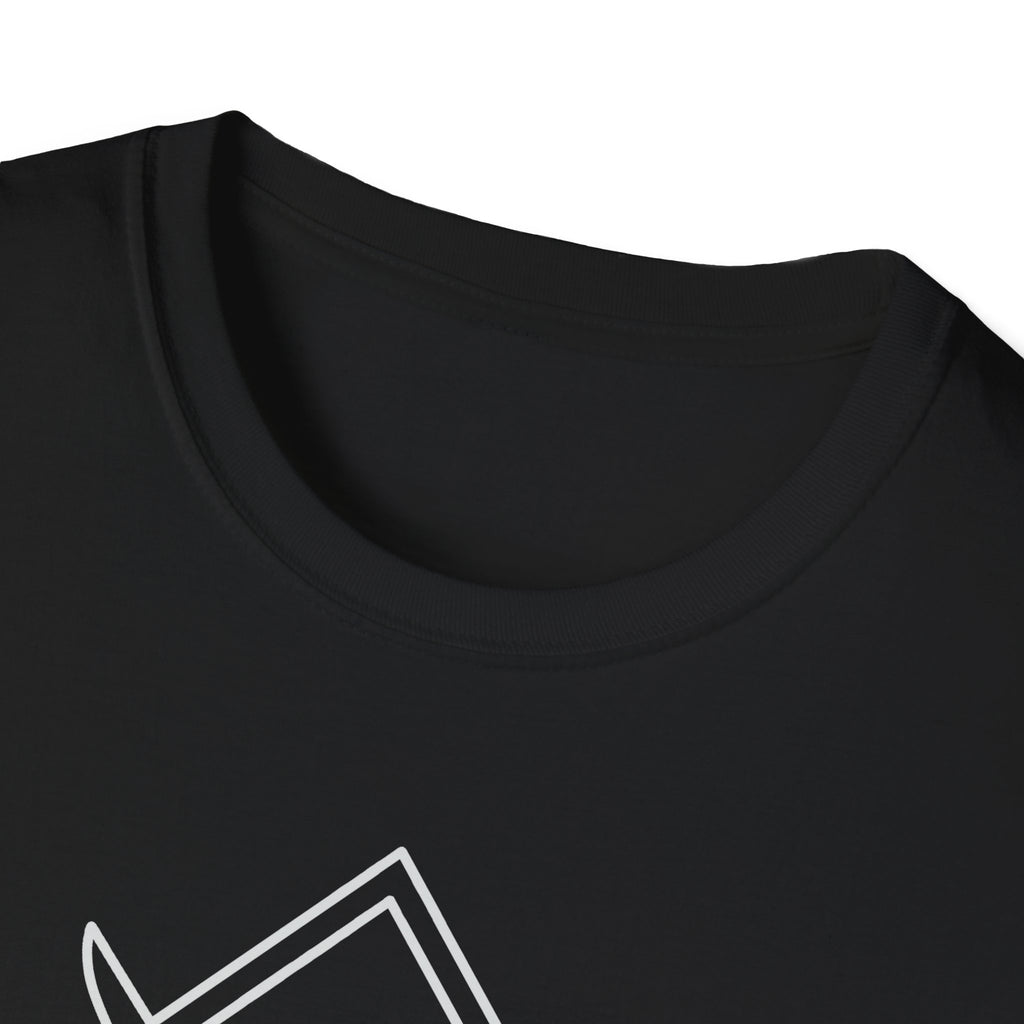 Black T-shirt close-up of crew neckline with smooth collar and no visible print