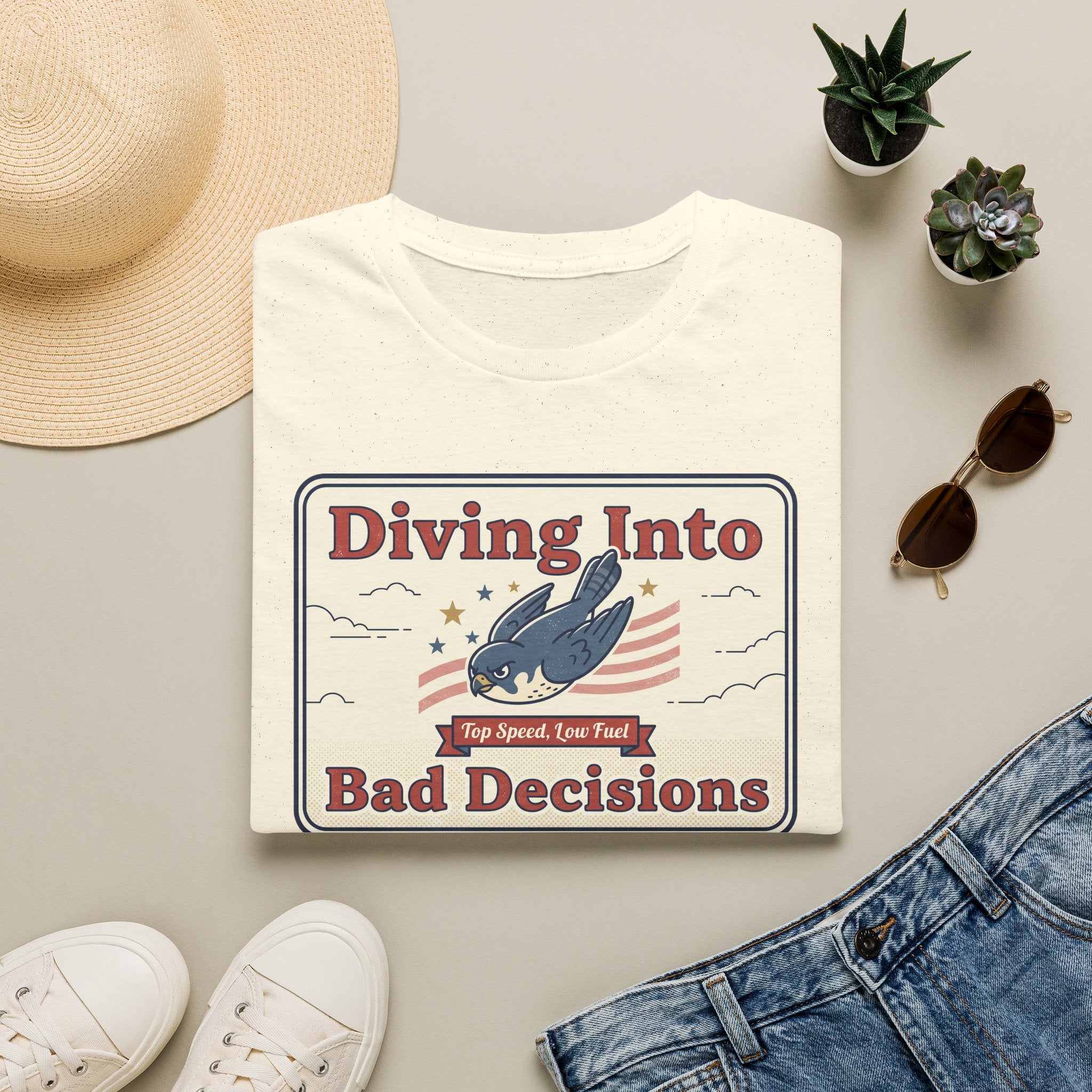 Diving Into Bad Decisions T-Shirt | Retro Shark Graphic
