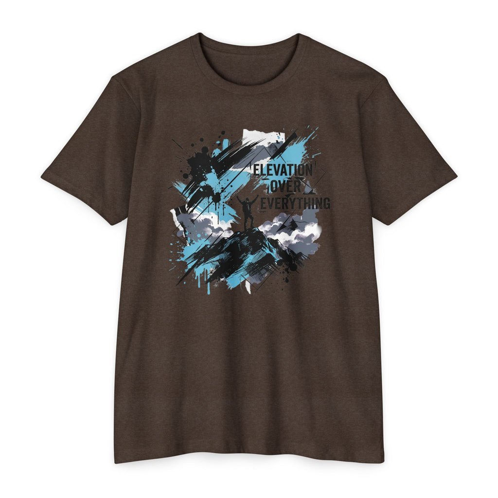 Mountain T-Shirt Elevation Over Everything Silhouette Graphic Tee Hiking Gift Outdoor Adventure Unisex