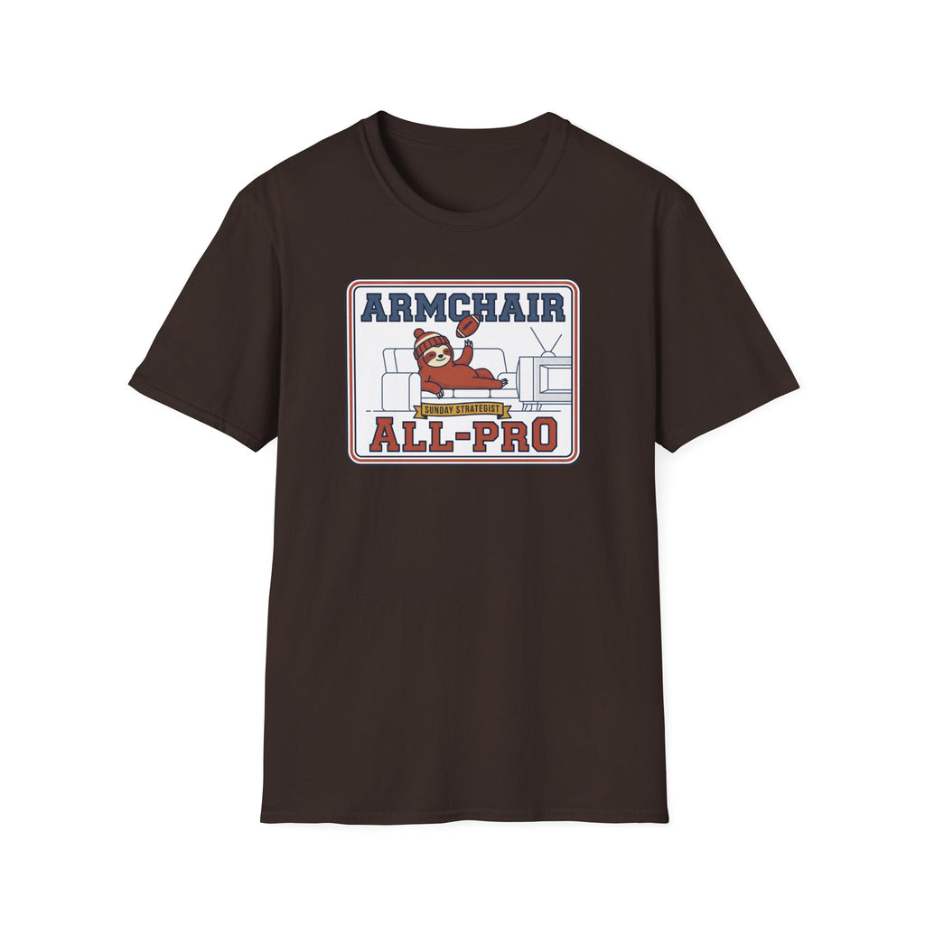 Funny Sloth Football T-Shirt | Lazy Game Day Couch Fan Tee