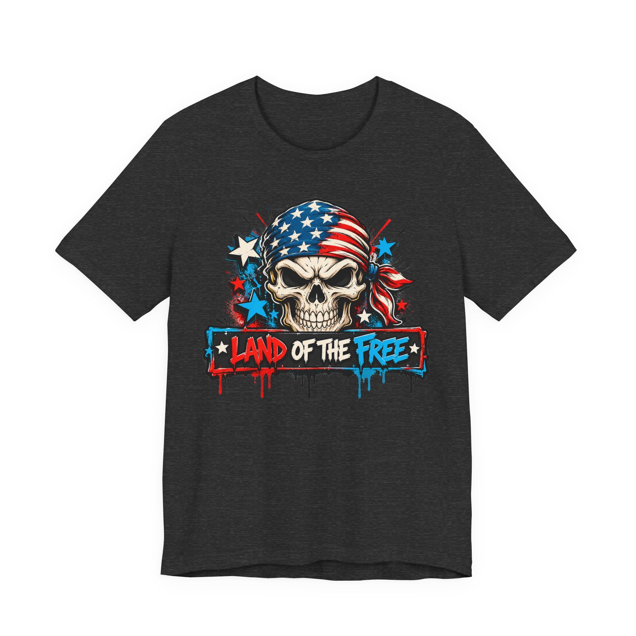 Land of the Free Skull T-Shirt | 4th of July American Flag Patriotic Graphic Tee
