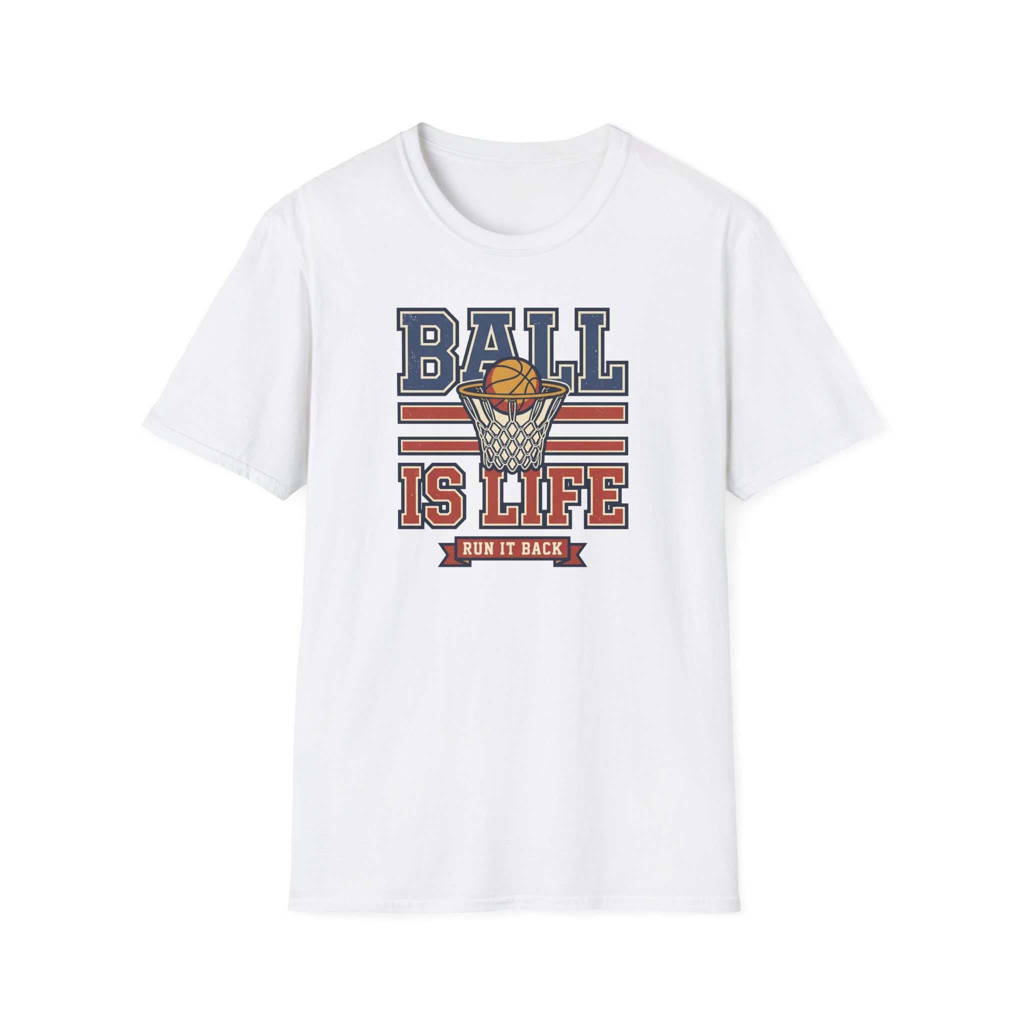 Basketball T-Shirt | Ball Is Life Retro Hoops Graphic Tee
