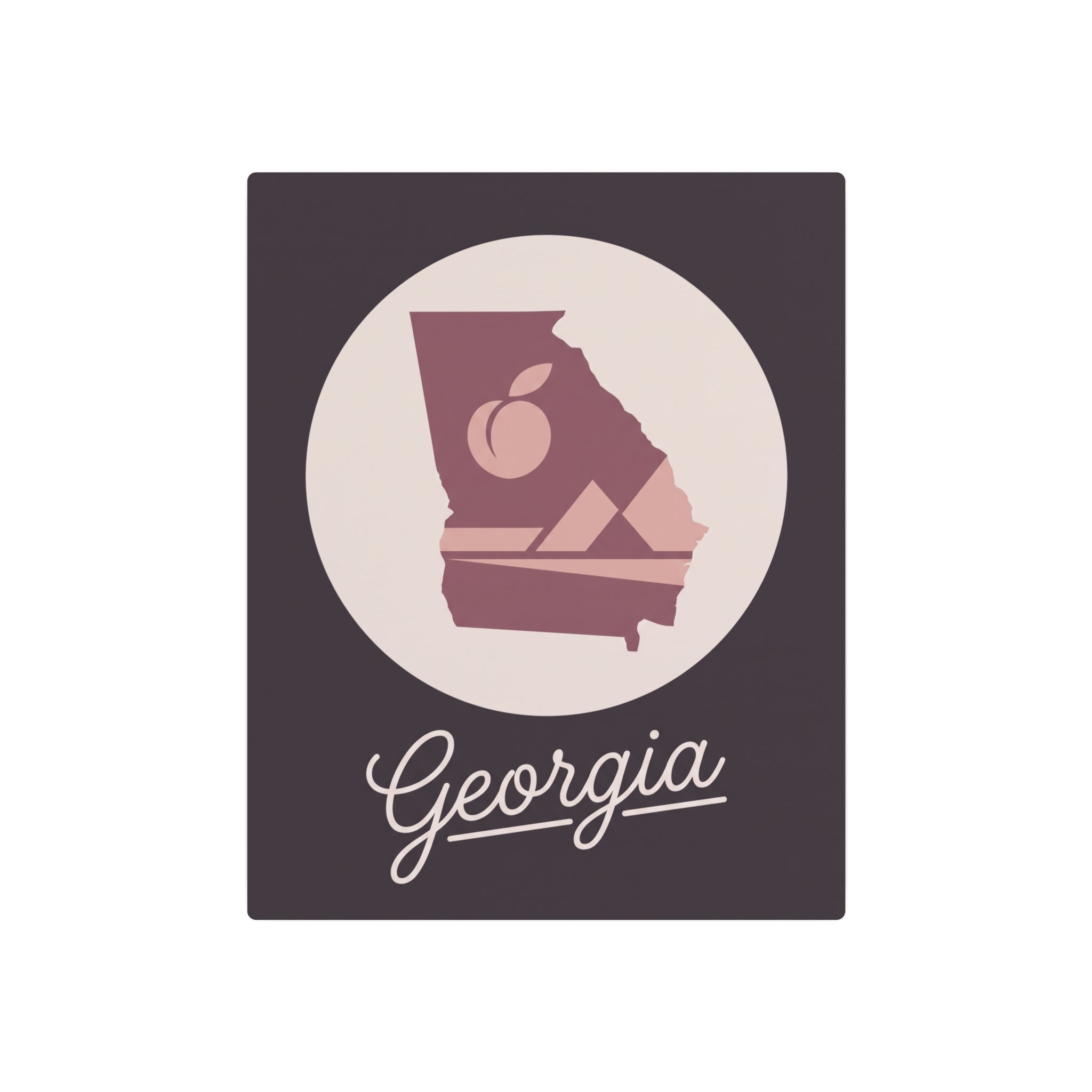 Square metal wall art with Georgia medallion silhouette and cursive “Georgia” script, dark