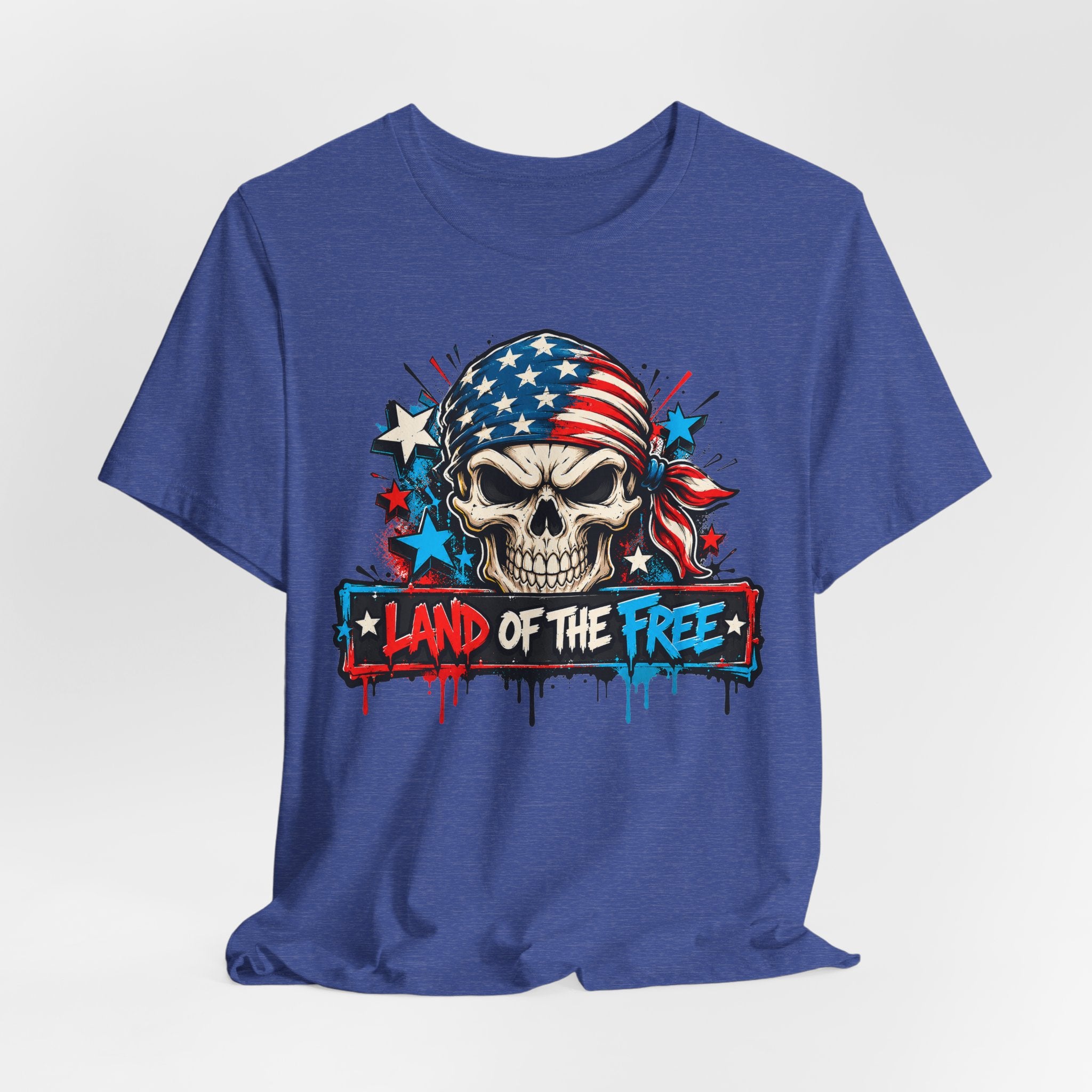 Land of the Free Skull T-Shirt | 4th of July American Flag Patriotic Graphic Tee