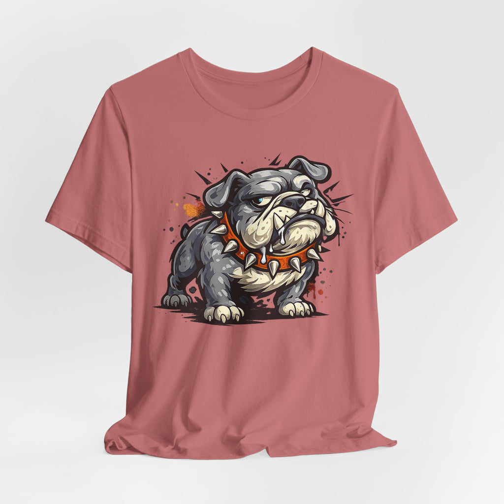 Bulldog Illustration Tee | Tough Cartoon Bulldog Graphic T-Shirt, Fierce Dog Art Unisex Gift