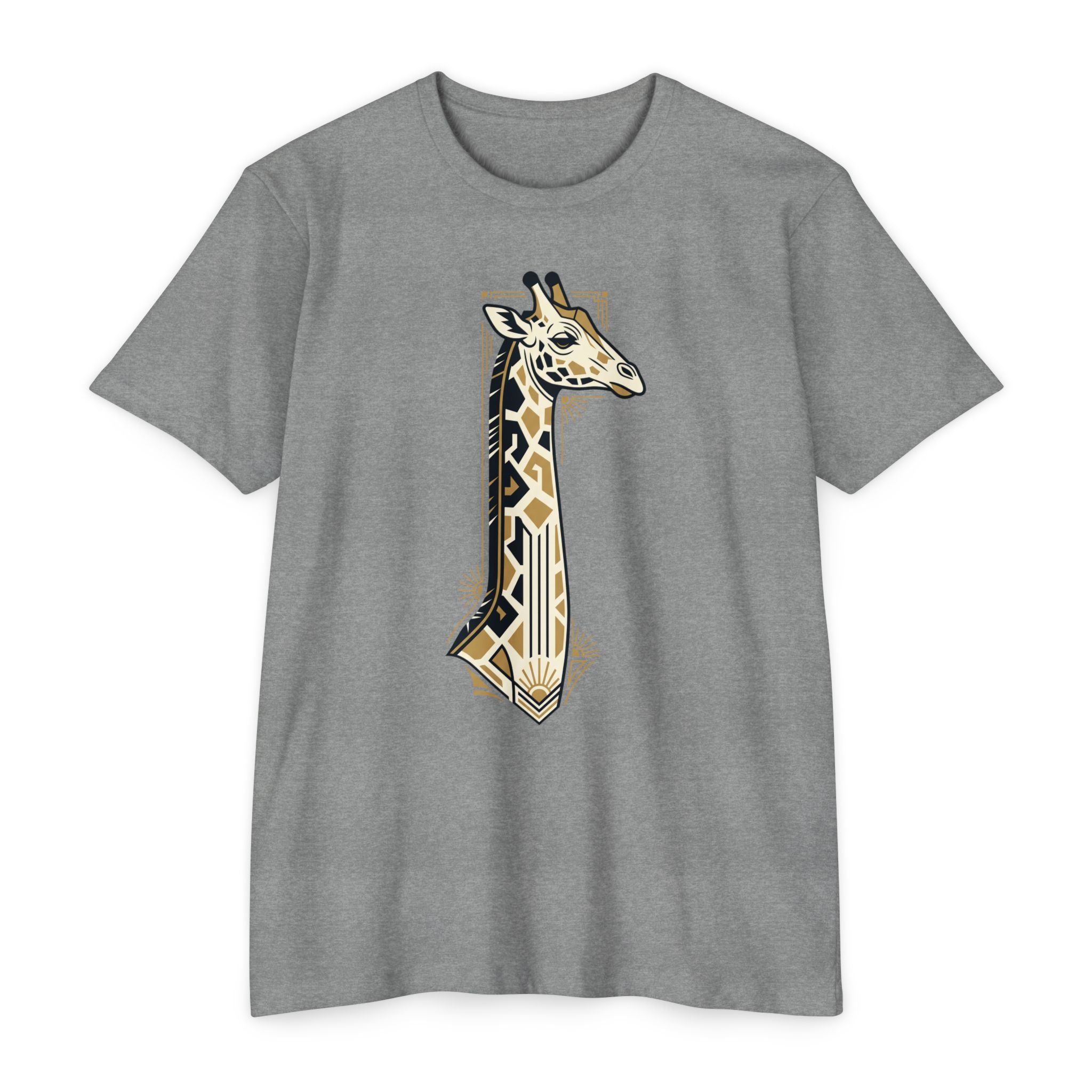 Giraffe T-Shirt Art Deco Geometric Safari Illustration Graphic Tee Animal Lover Gift Unisex