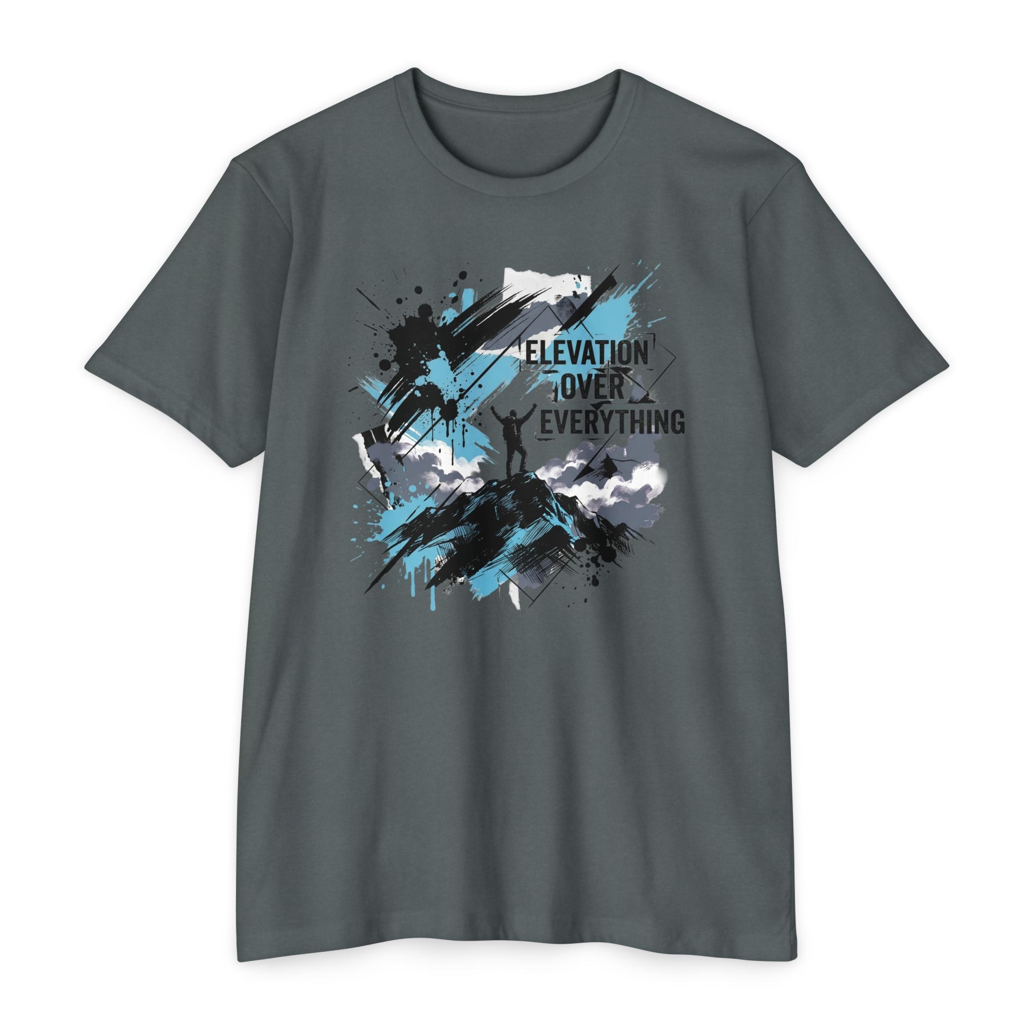 Mountain T-Shirt Elevation Over Everything Silhouette Graphic Tee Hiking Gift Outdoor Adventure Unisex